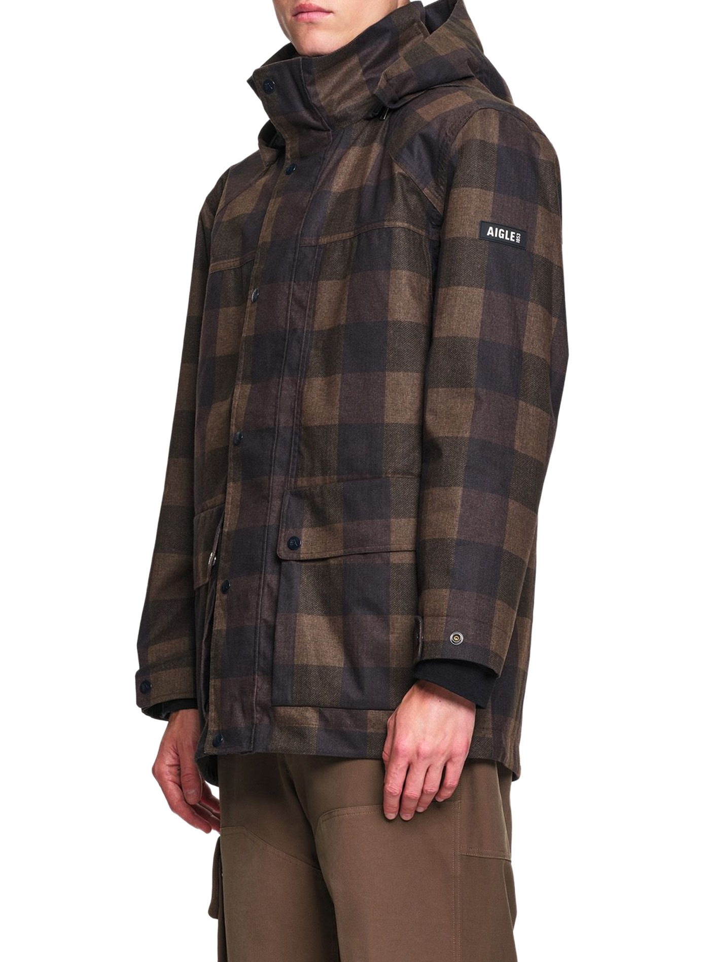 Parka mi-longue à carreaux AIGLE Multicolore