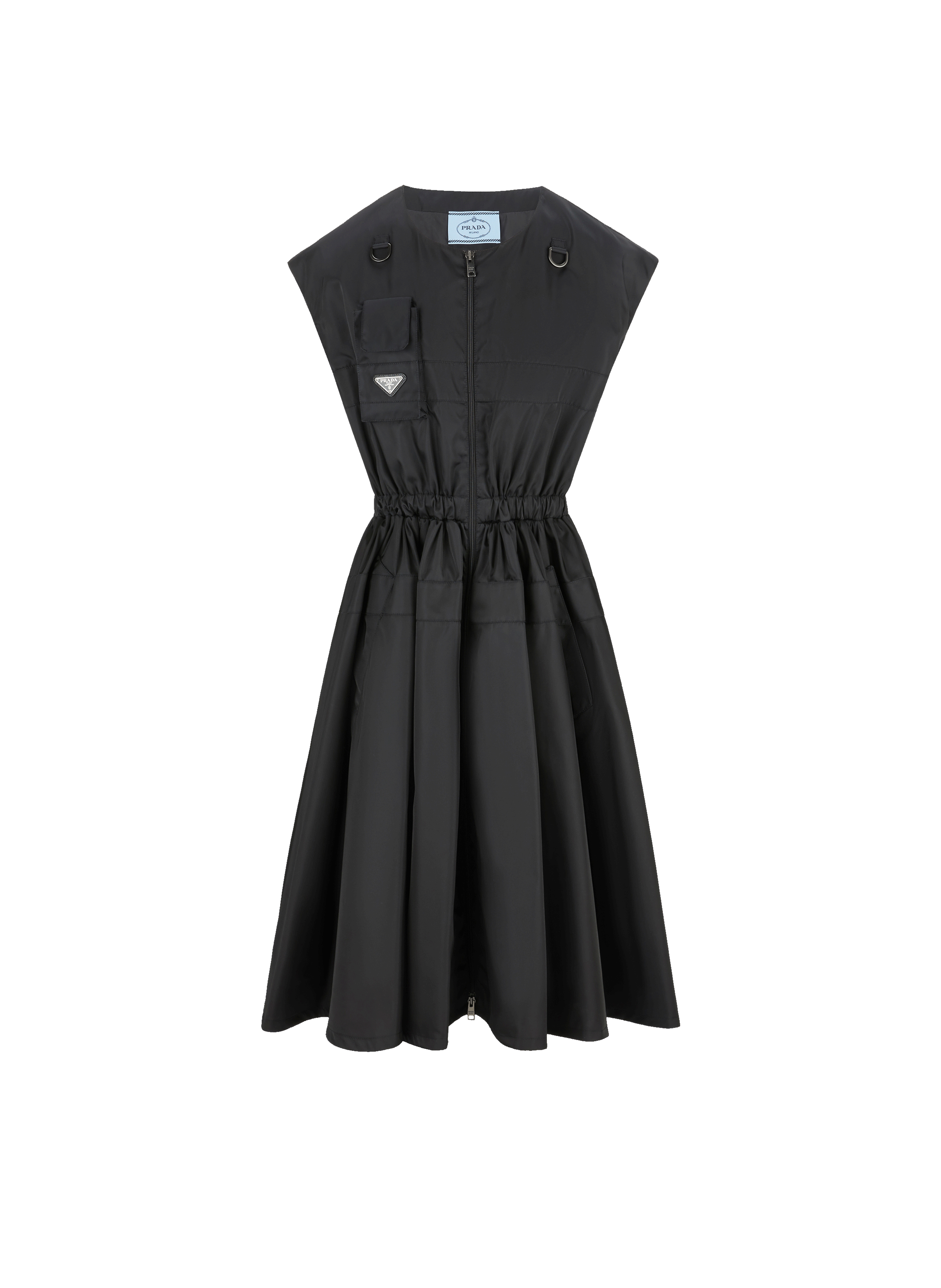 PRADA Re-Nylon Midi Dress Black