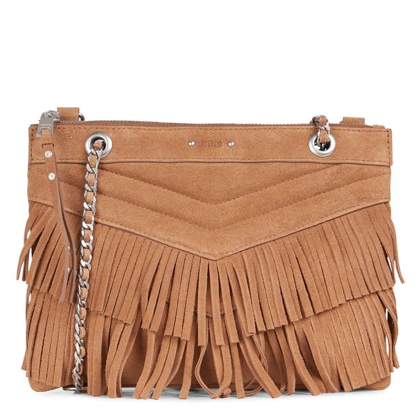 Pochette à bandoulière en cuir velours