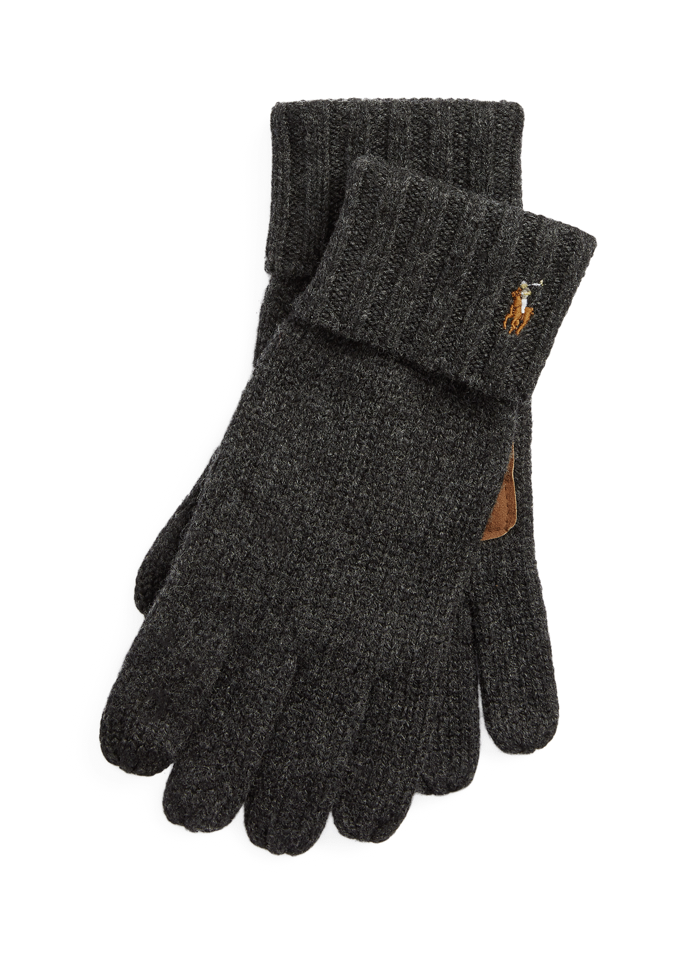 Gant avec empiècements en cuir suédé