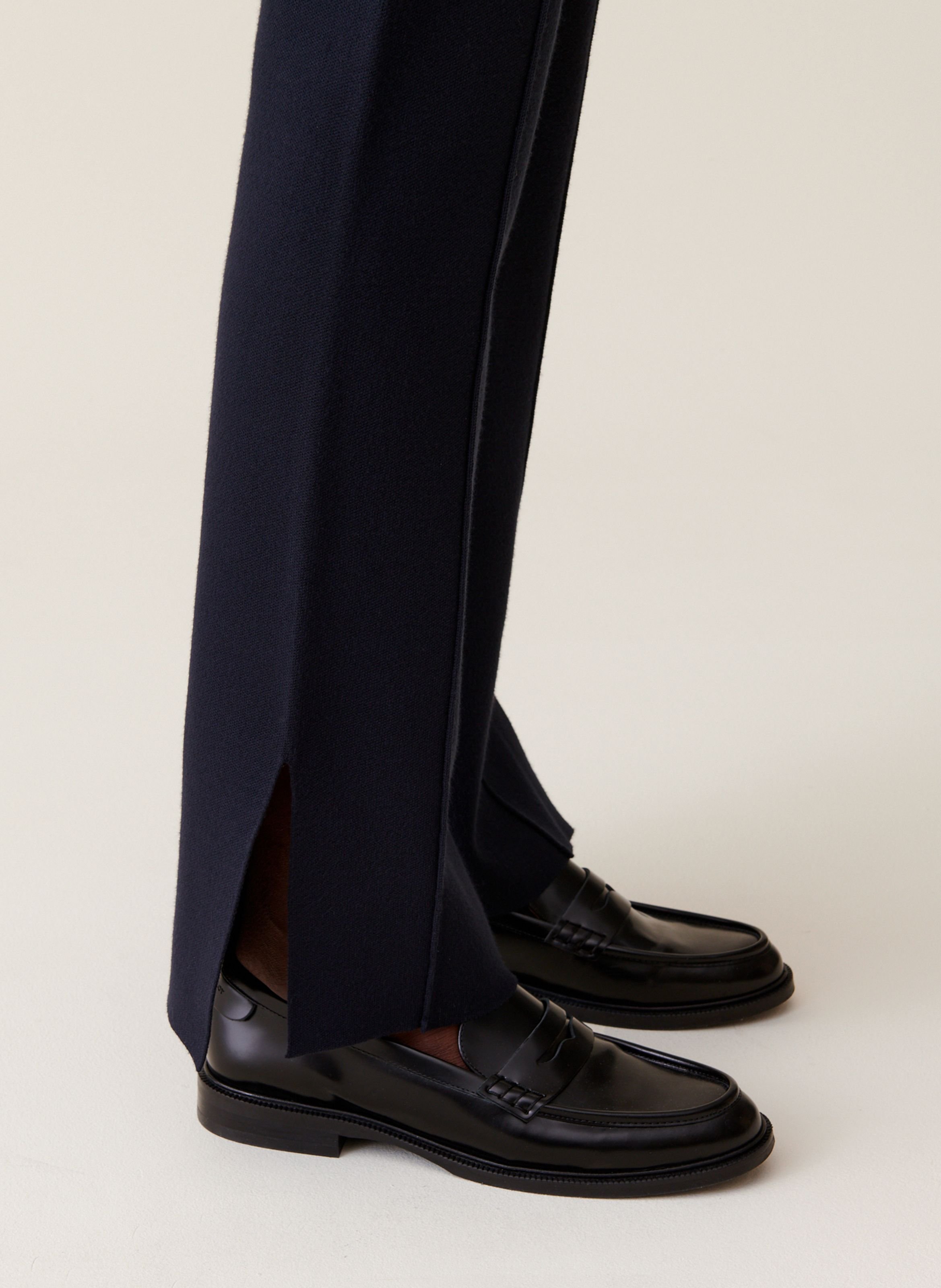 Pantalon flare en maille CLAUDIE PIERLOT Bleu