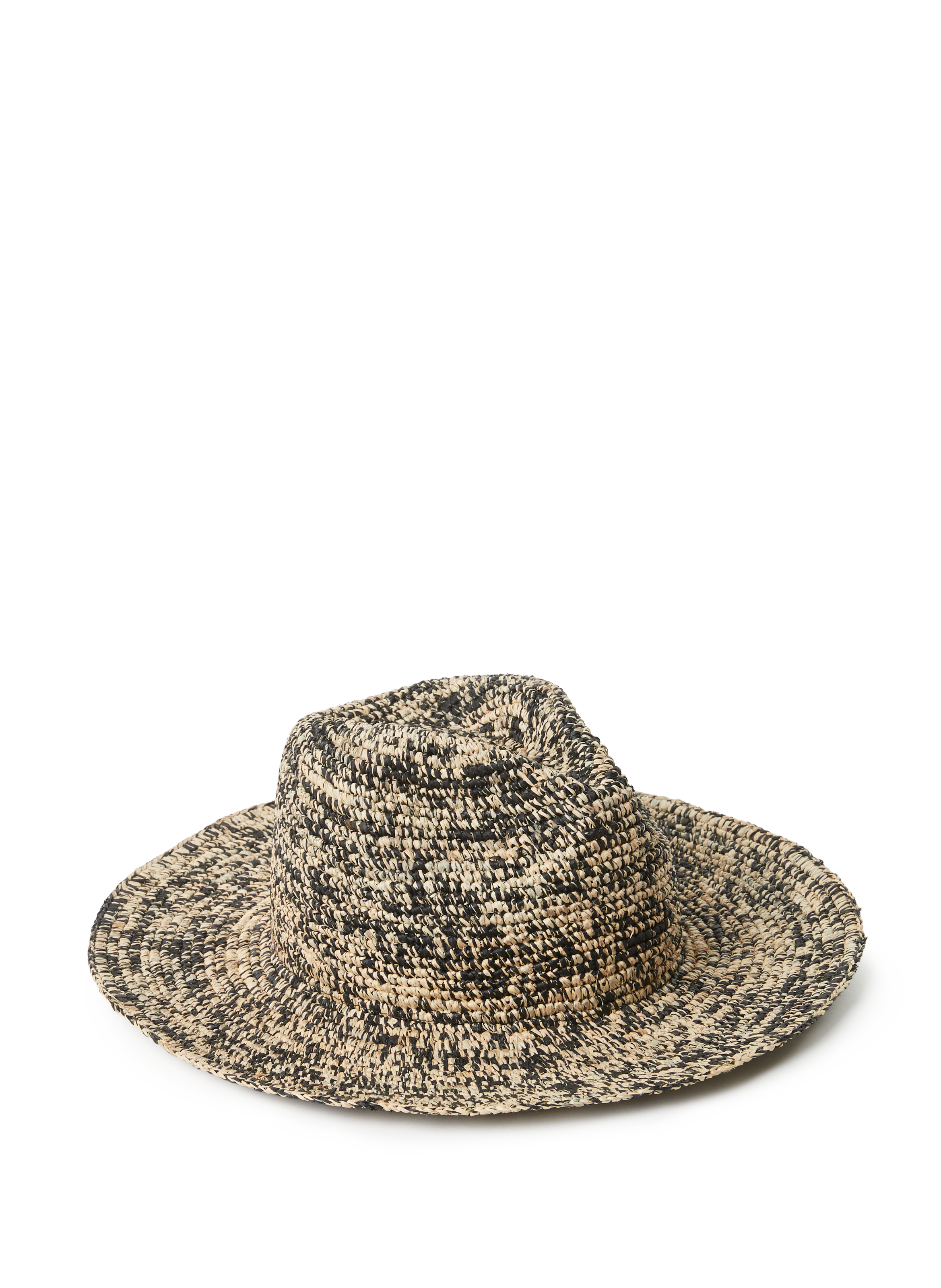 Speckled straw hat Fedora SAISON 1865 Black