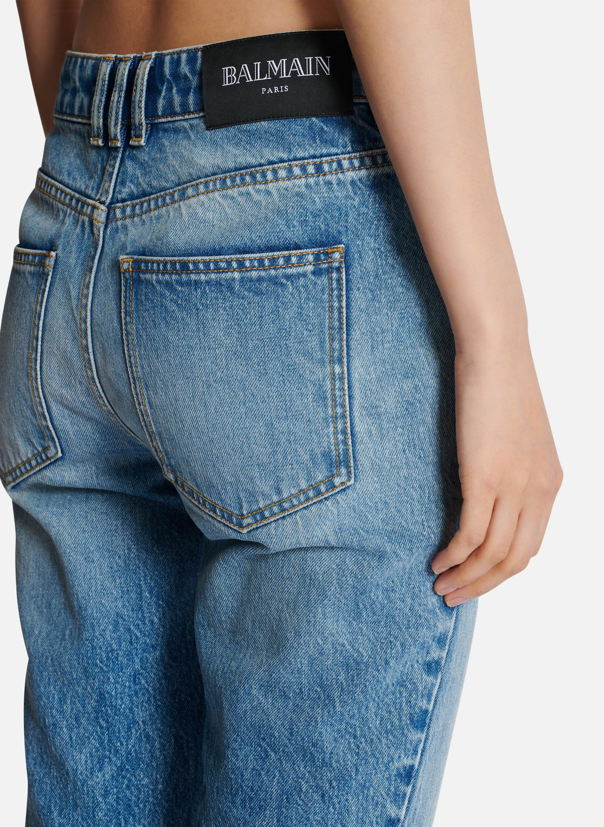 Jean flare en denim BALMAIN Bleu