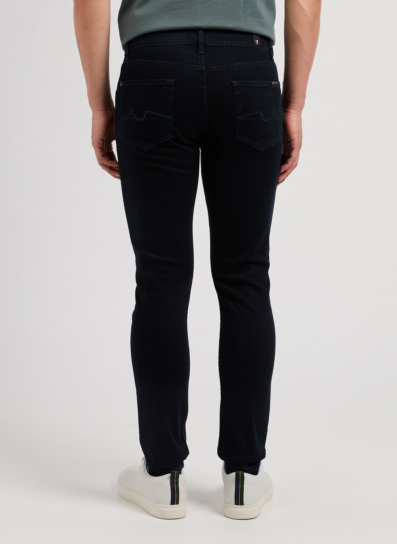 Cotton-blend slim-fit jeans 7 FOR ALL MANKIND Blue