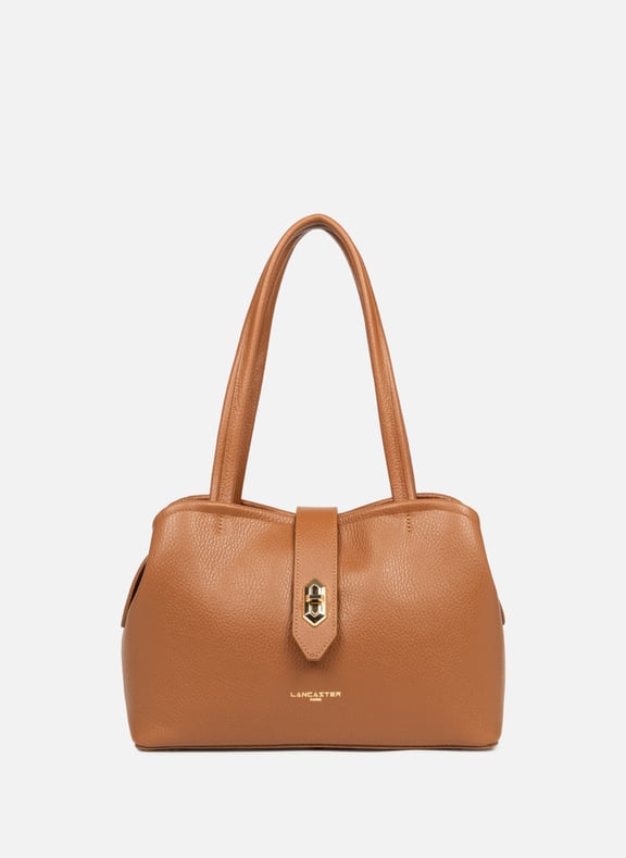 Sac cabas épaule - top double Marron by LANCASTER LANCASTER Sac cabas épaule - top double Marron