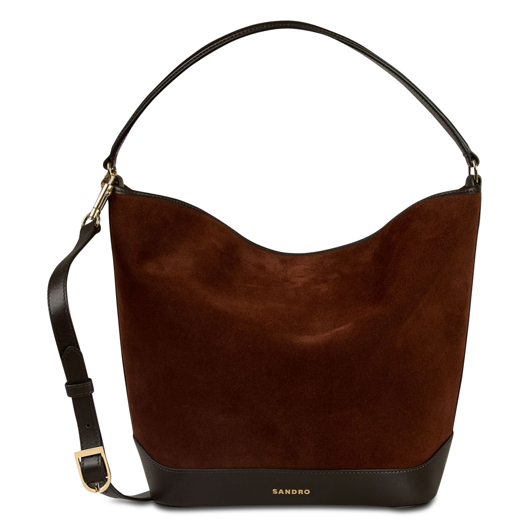 Sac bandoulière en cuir tangoso SANDRO Marron