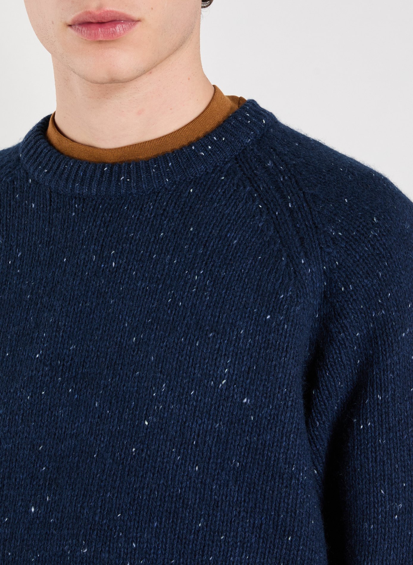 Oversized wool and cotton blend sweater CARHARTT WIP Blue