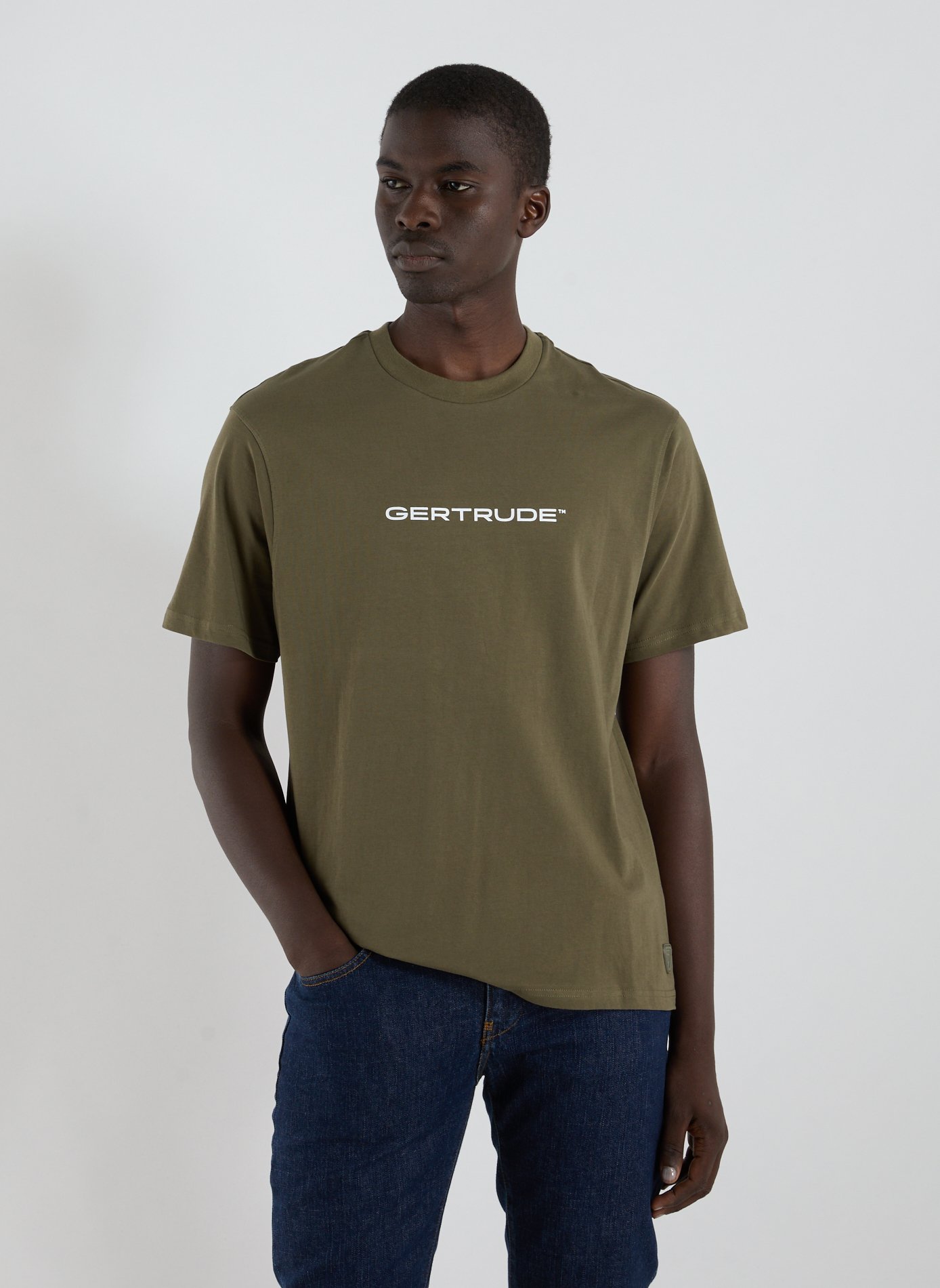 GERTRUDE ET GASTON T-shirt col rond en coton Kaki