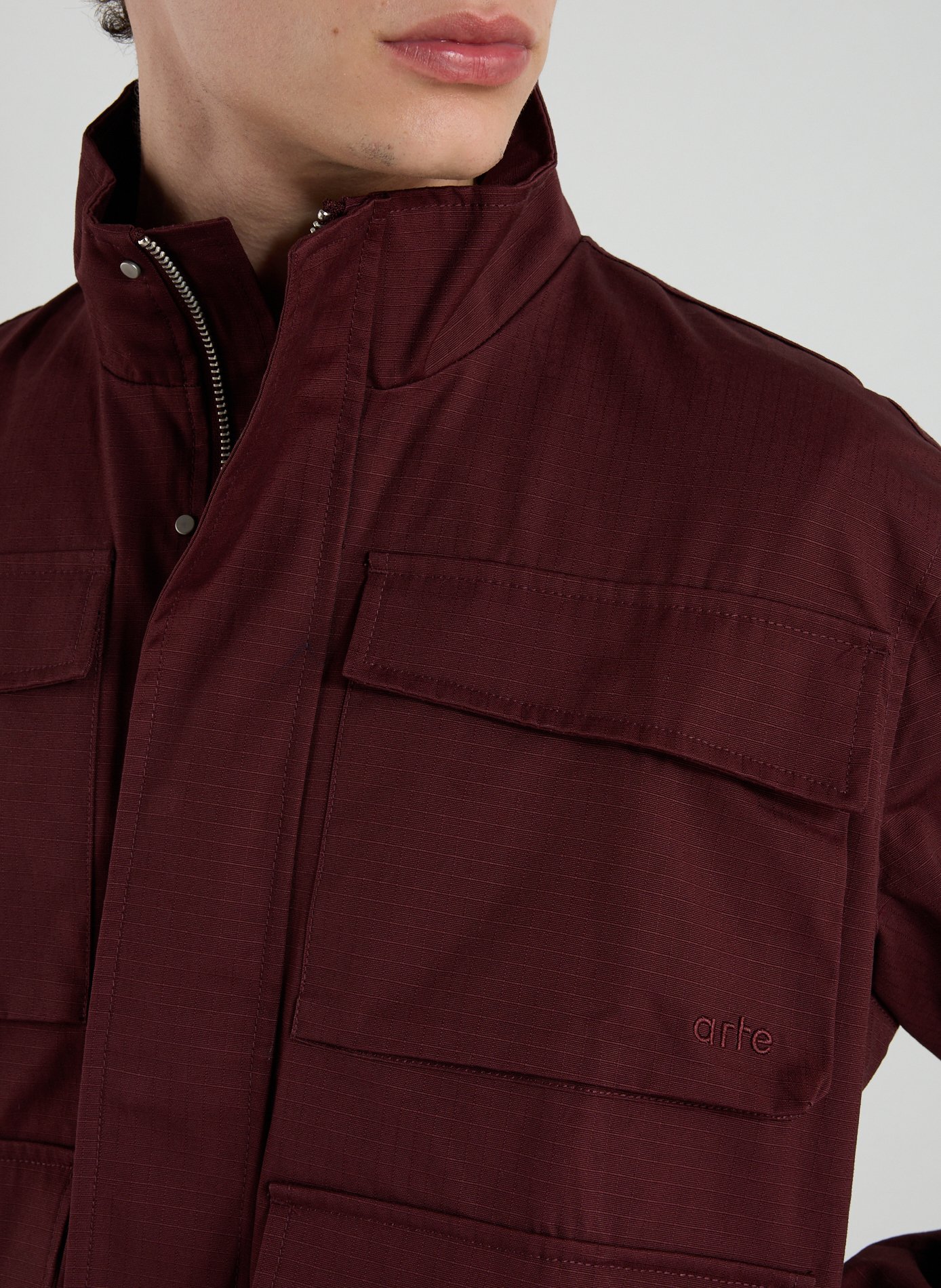 Jacket with high collar in blended cotton ARTE ANTWERP Red