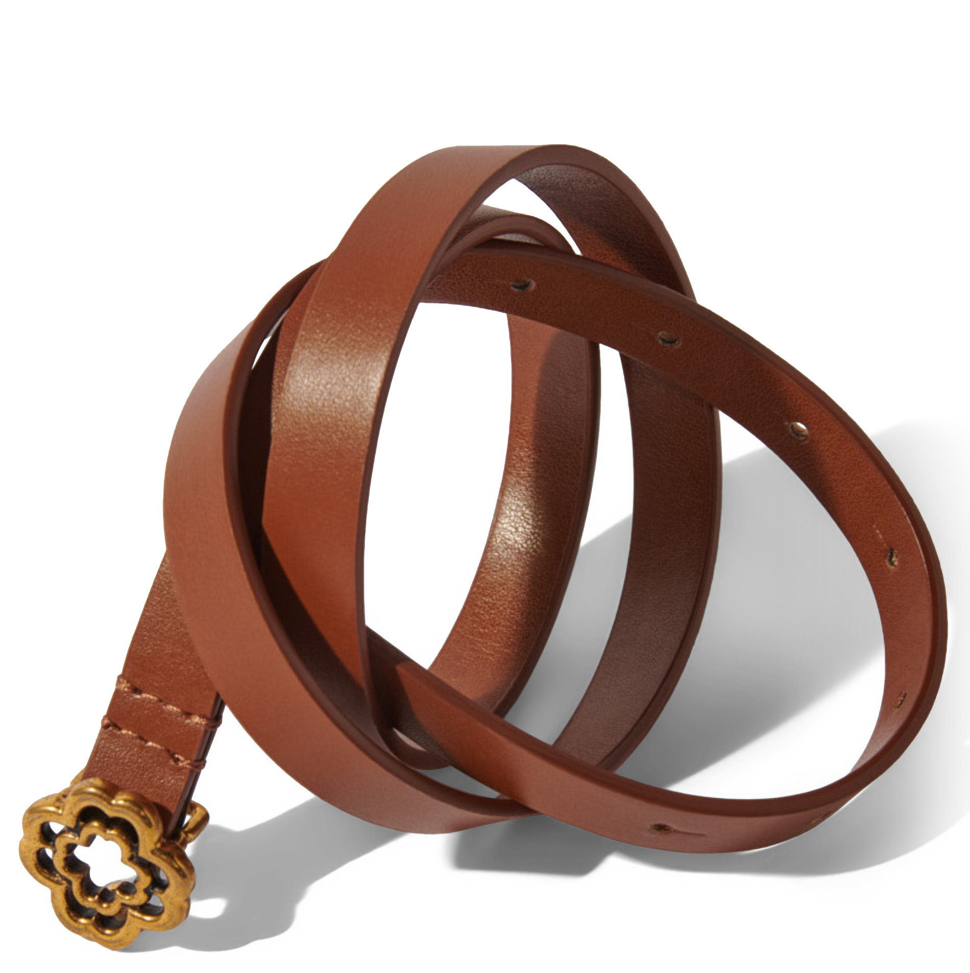 Ceinture en cuir lisse MAJE Marron