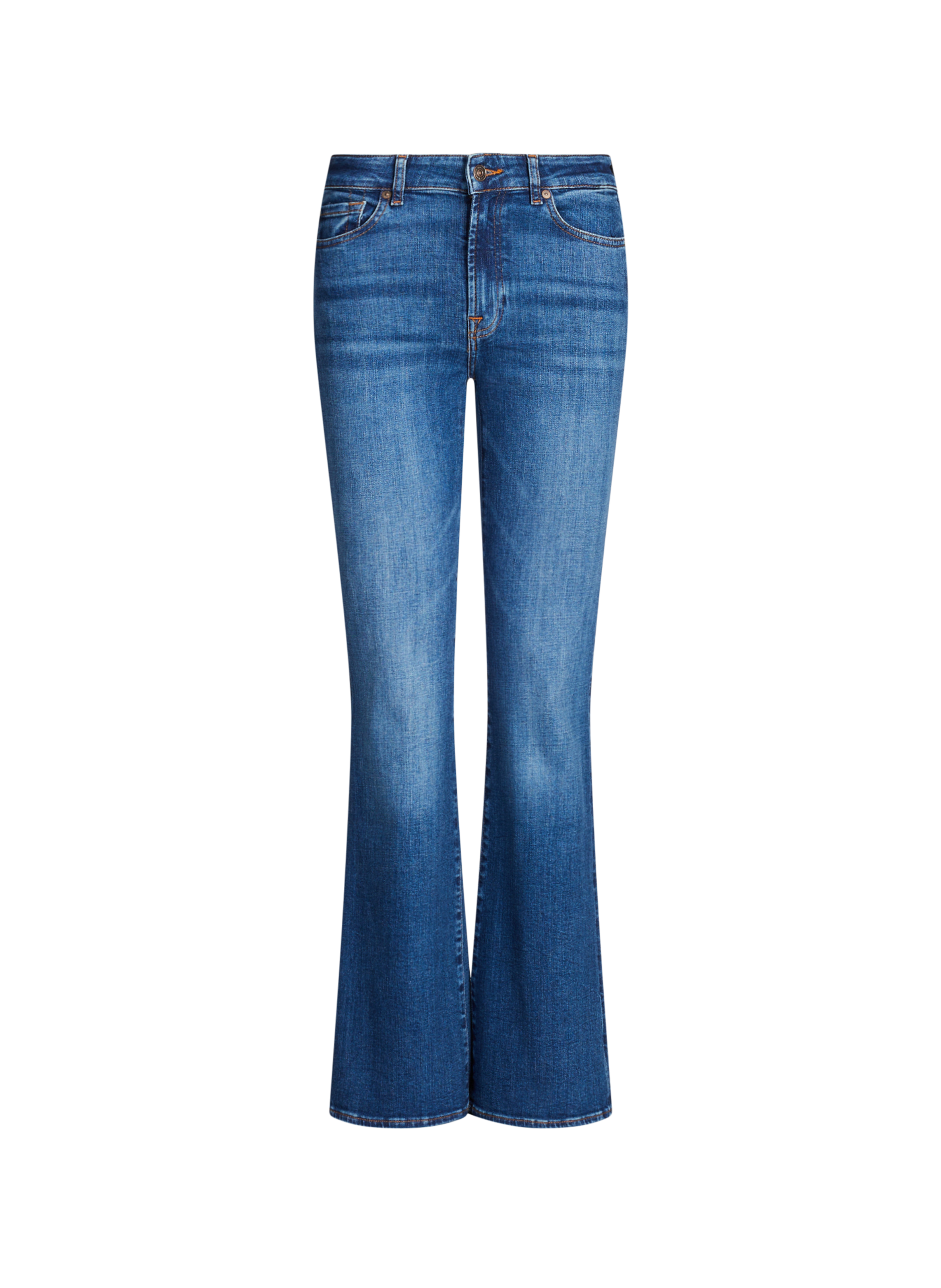 7 FOR ALL MANKIND Jean Leggy bootcut délavé en coton mélangé Bleu