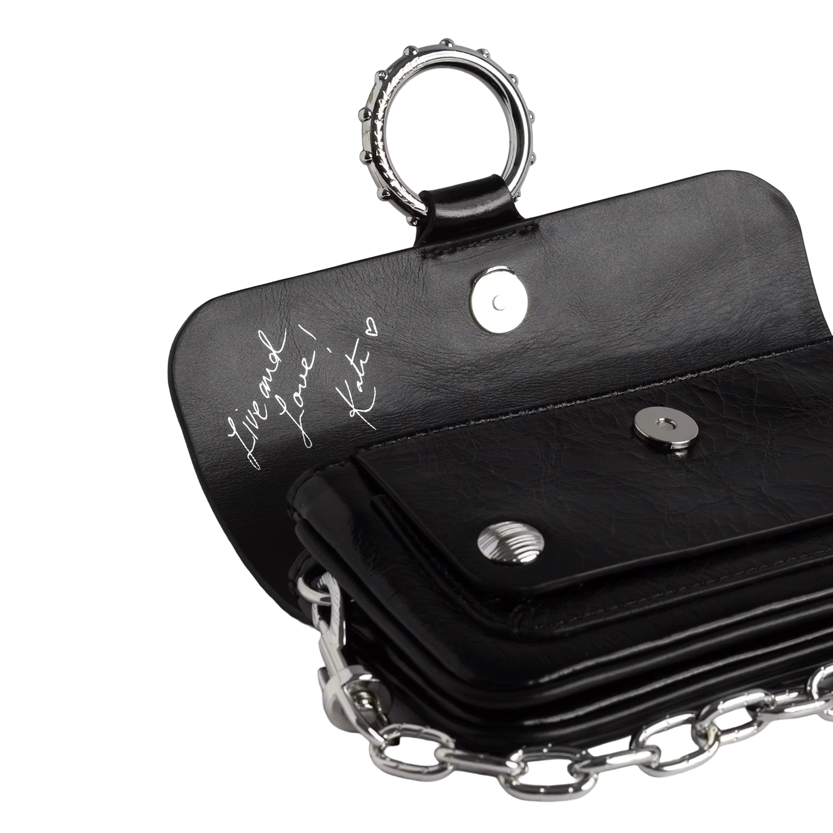 Sac bandoulière en cuir kate wallet ZADIG&VOLTAIRE Noir