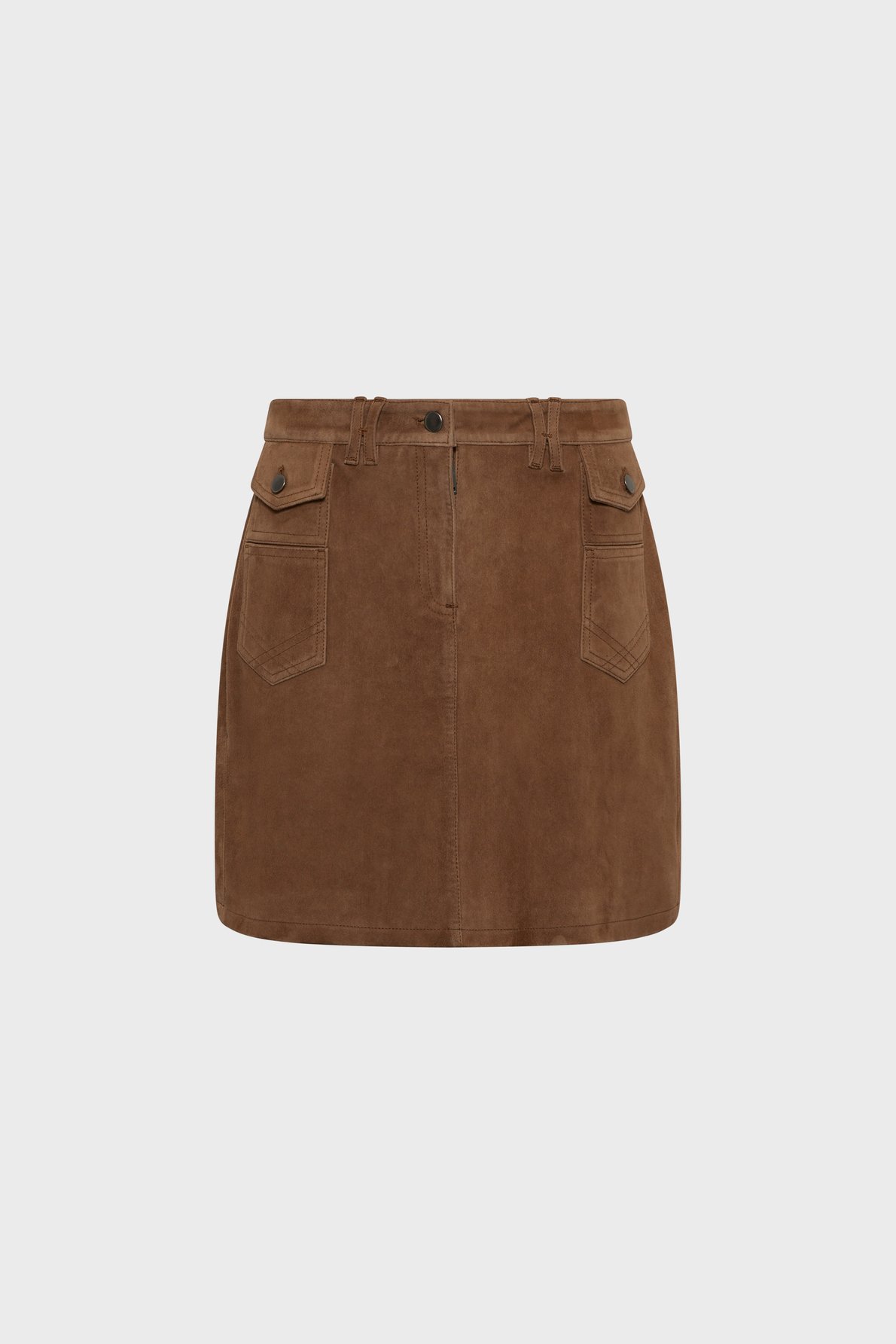 Jupe courte en cuir velours - jemima GERARD DAREL Marron