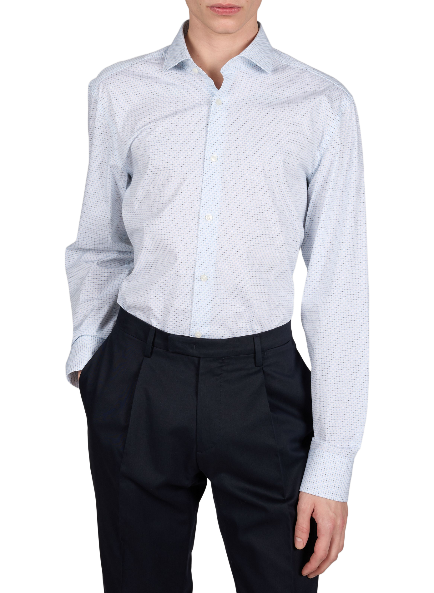 Chemise slim Hank à motif BOSS Blanc