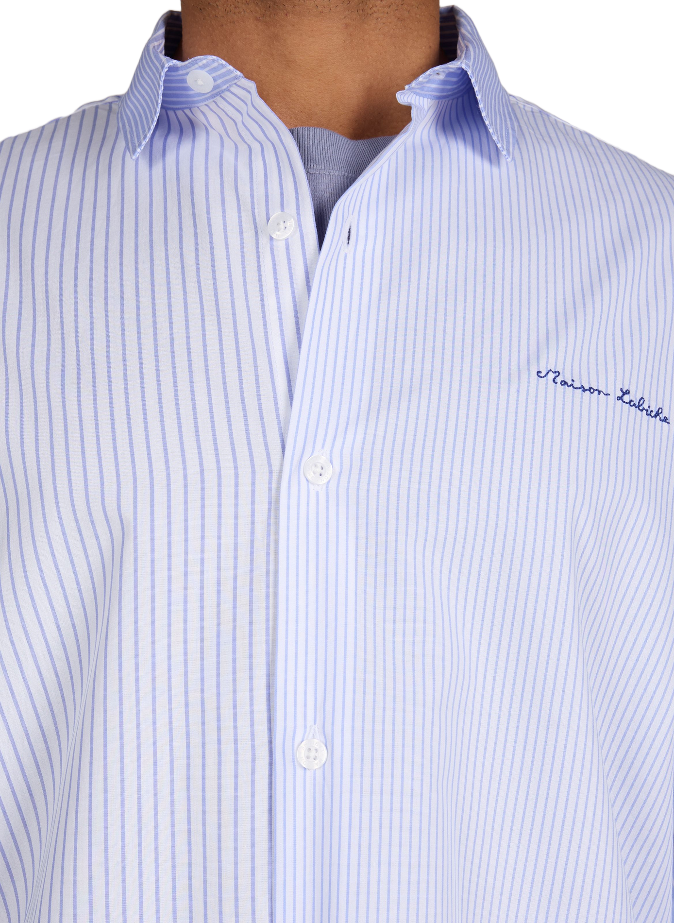 Breteuil striped cotton shirt MAISON LABICHE Blue