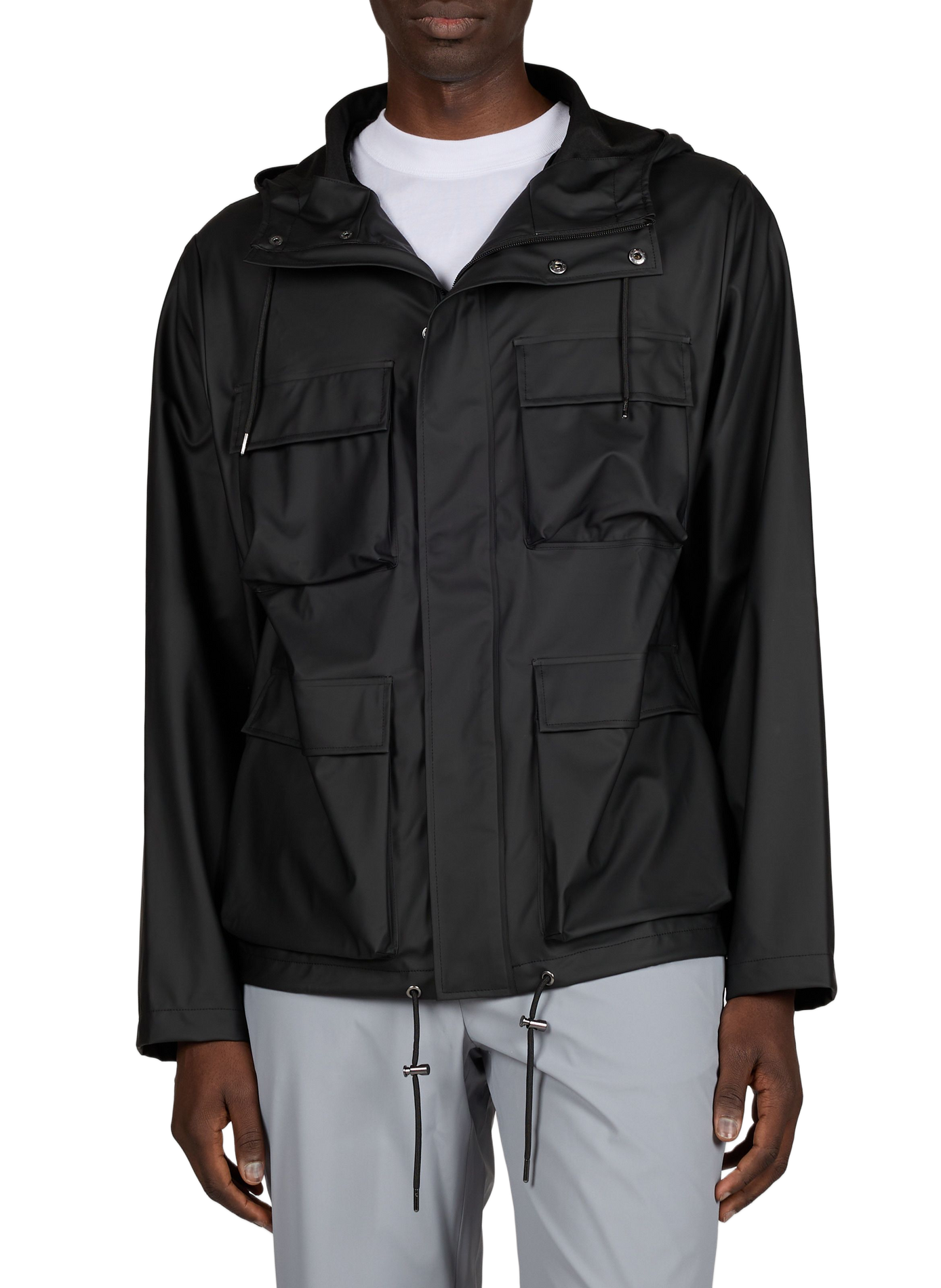 Waterproof Pocket Jacket W3 with hood RAINS Black