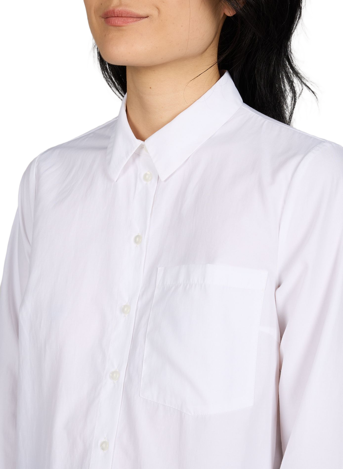 Chemise droite à col classique en coton mélangé VILA Blanc