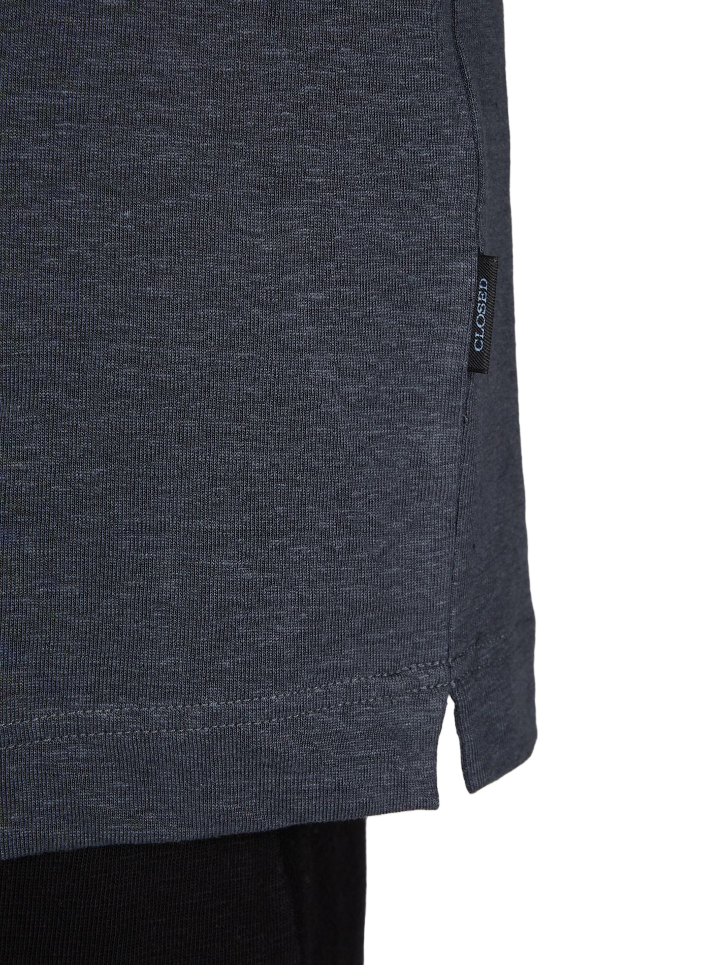 Straight linen blend t-shirt CLOSED Black