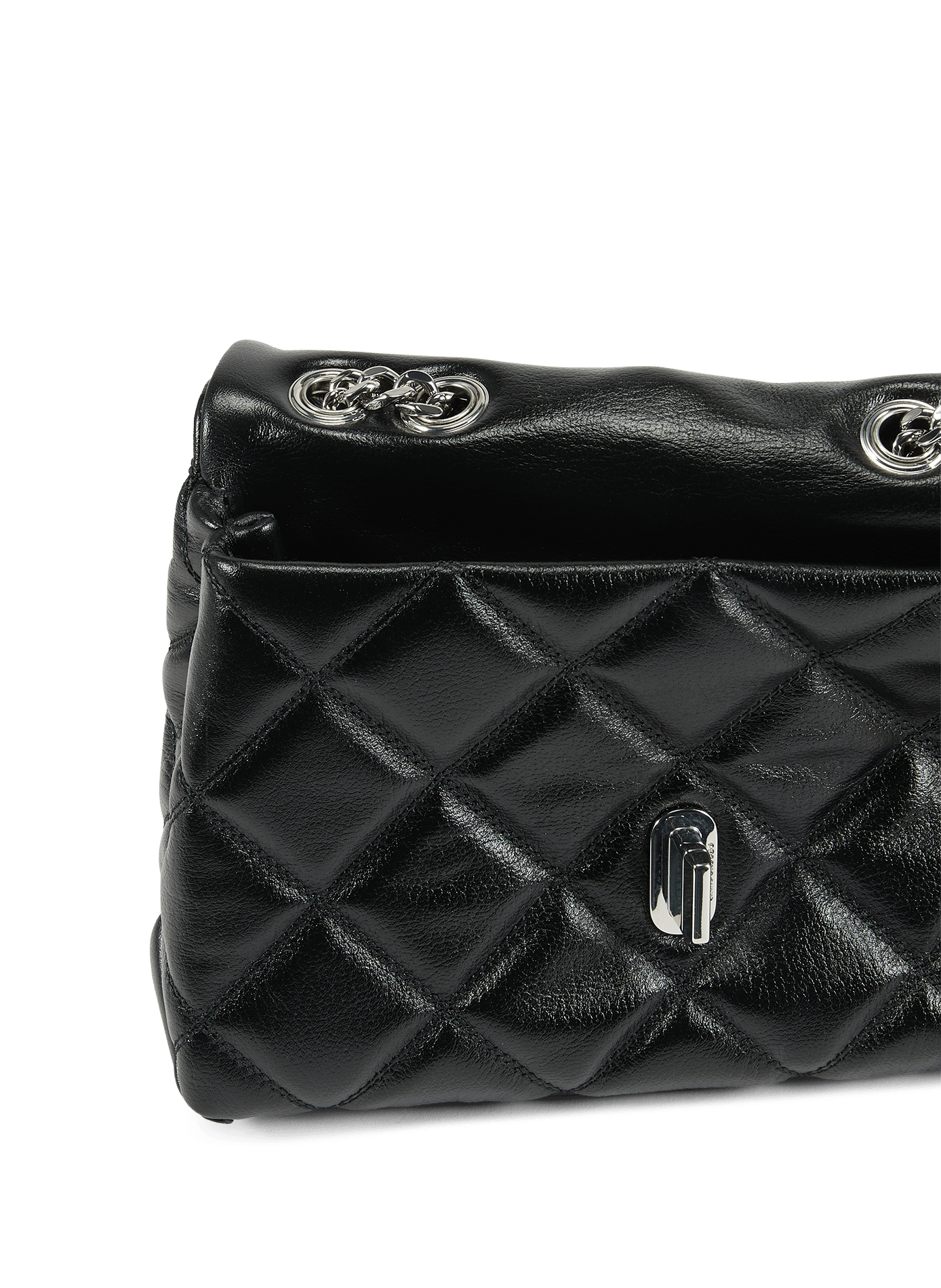 Sac à main à double chaîne en cuir MARC JACOBS Noir