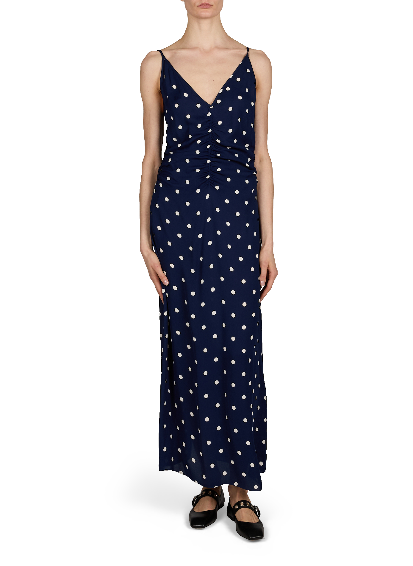 Robe longue à pois sans manches BAUM UND PFERDGARTEN Bleu