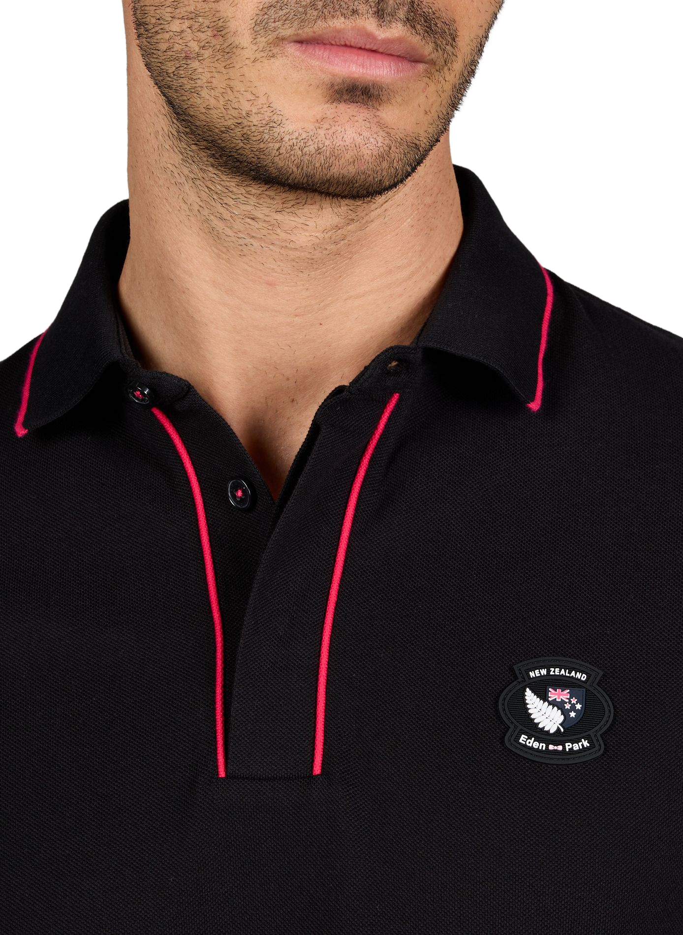 Straight fit short-sleeve polo EDEN PARK Black