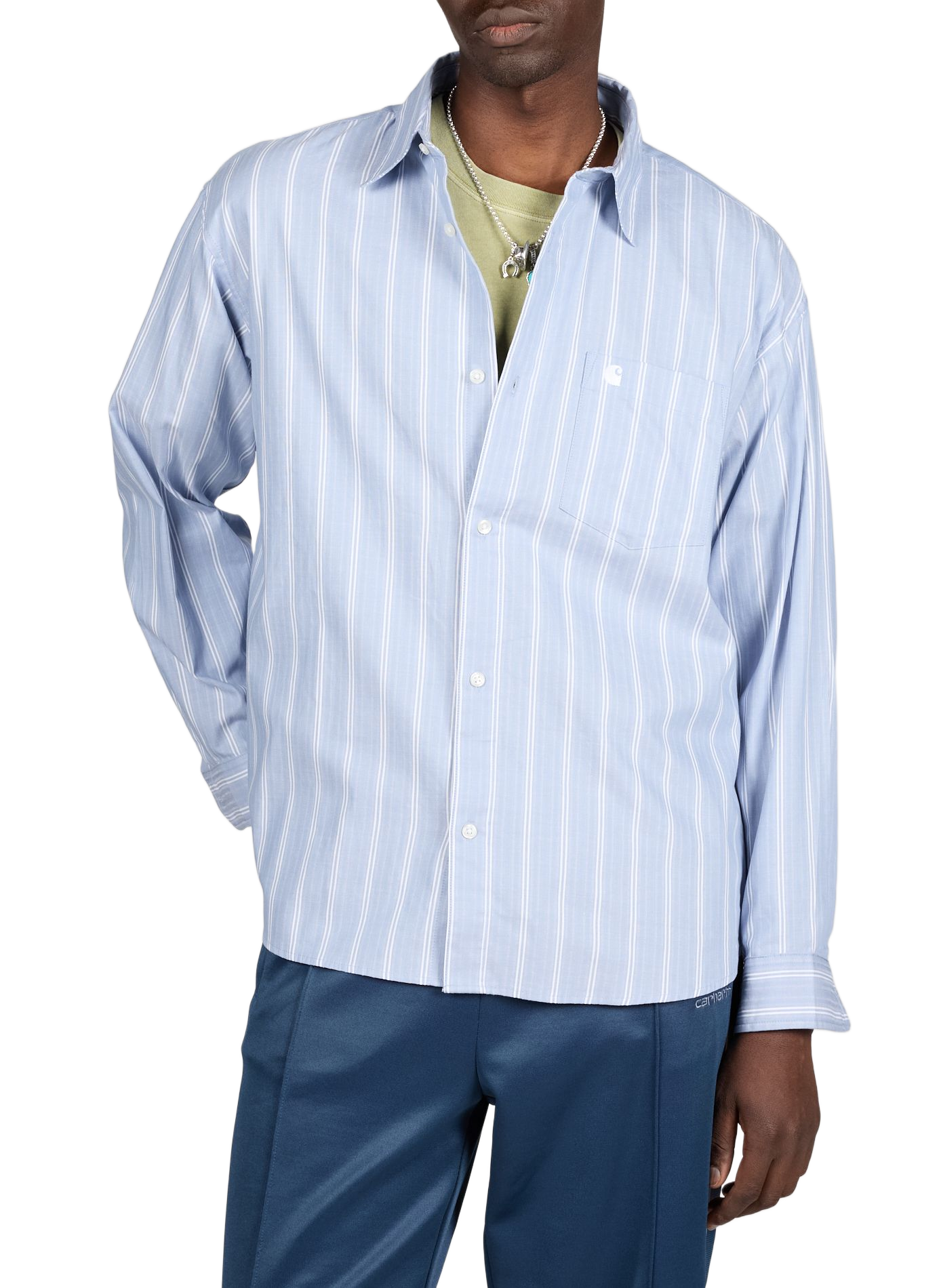 Chemise à rayures en coton CARHARTT WIP Bleu