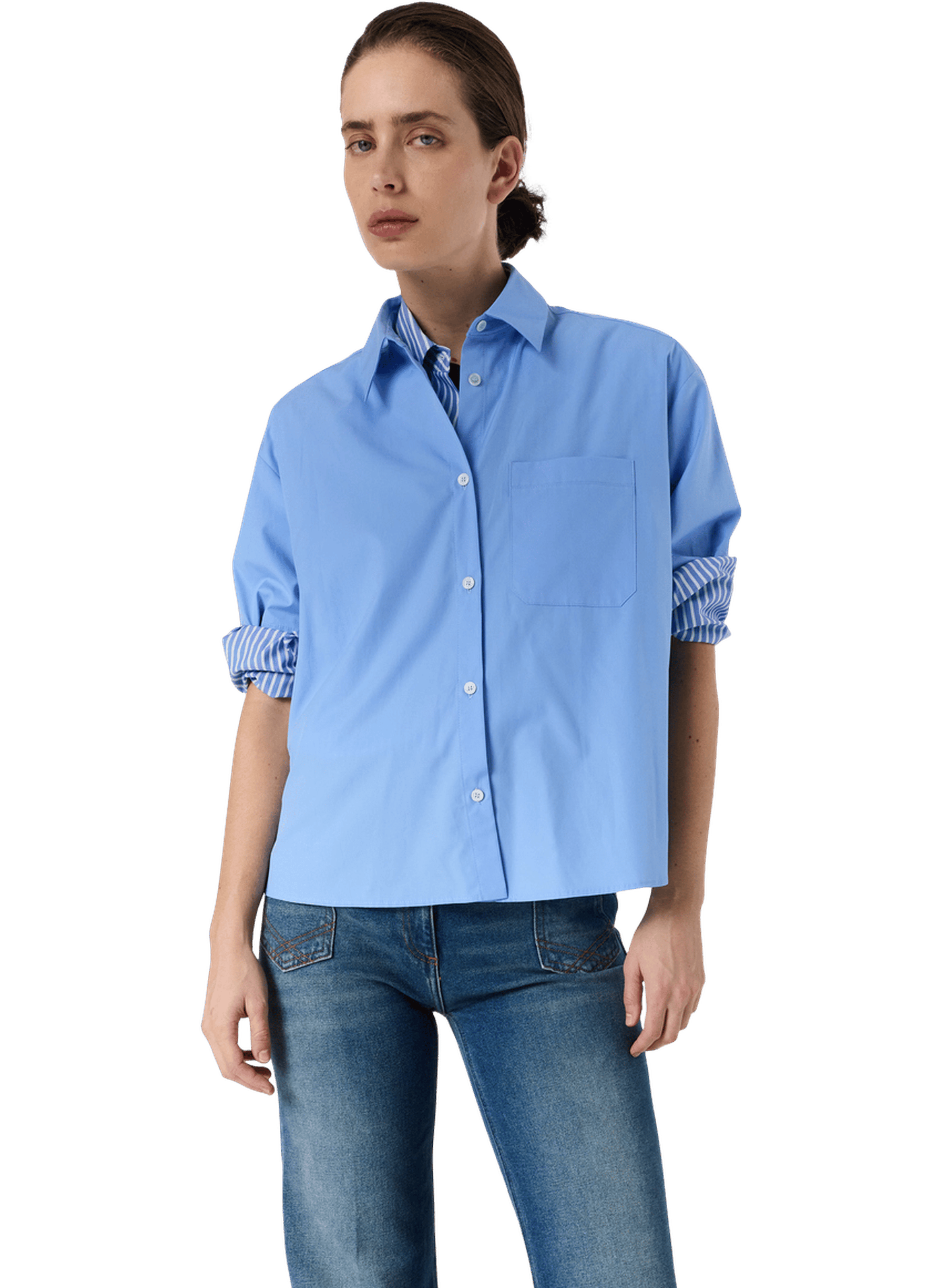Chemise en coton à manches courtes - chayna GERARD DAREL Bleu