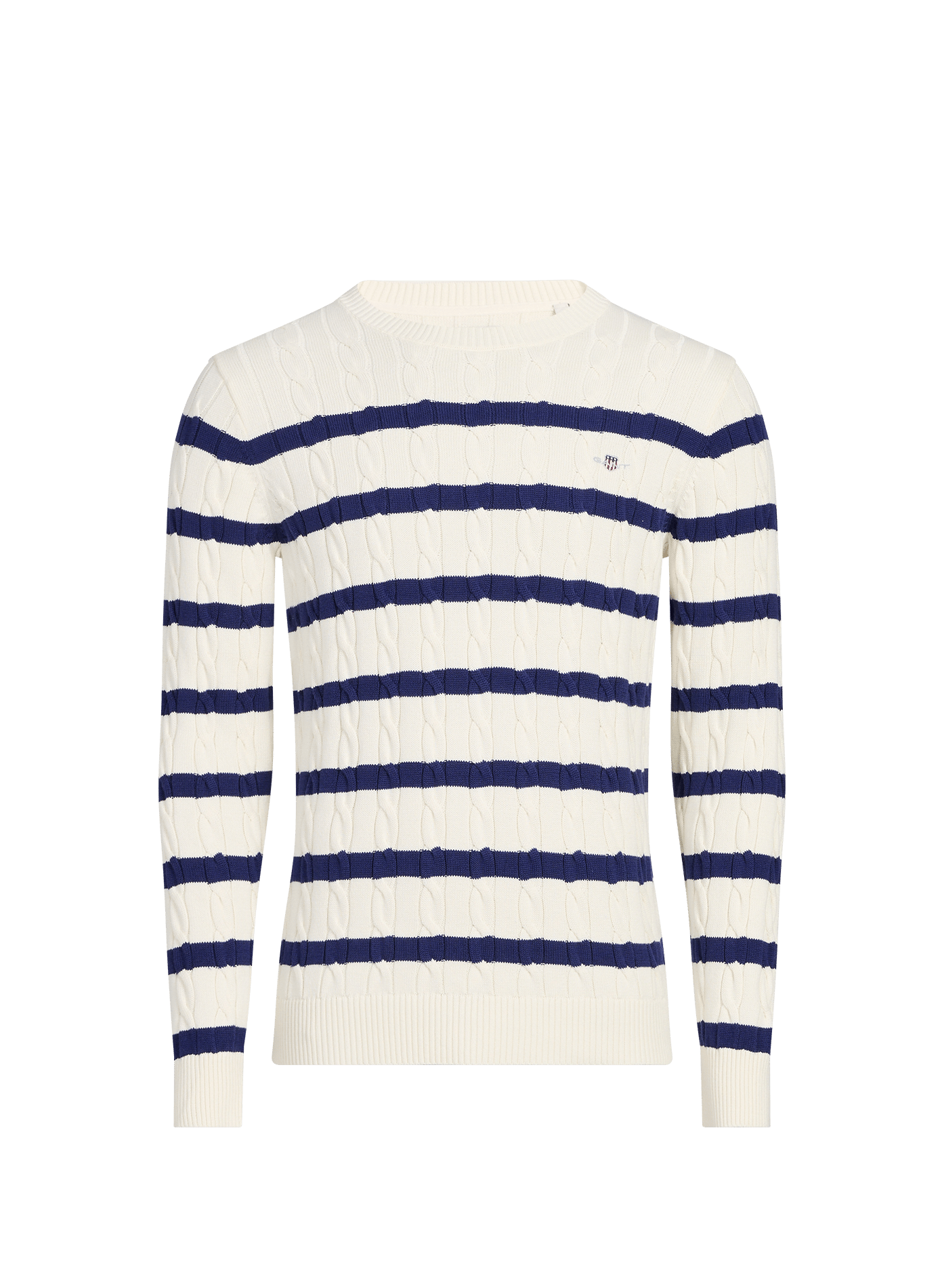 Pull en maille côtelée en coton GANT Beige