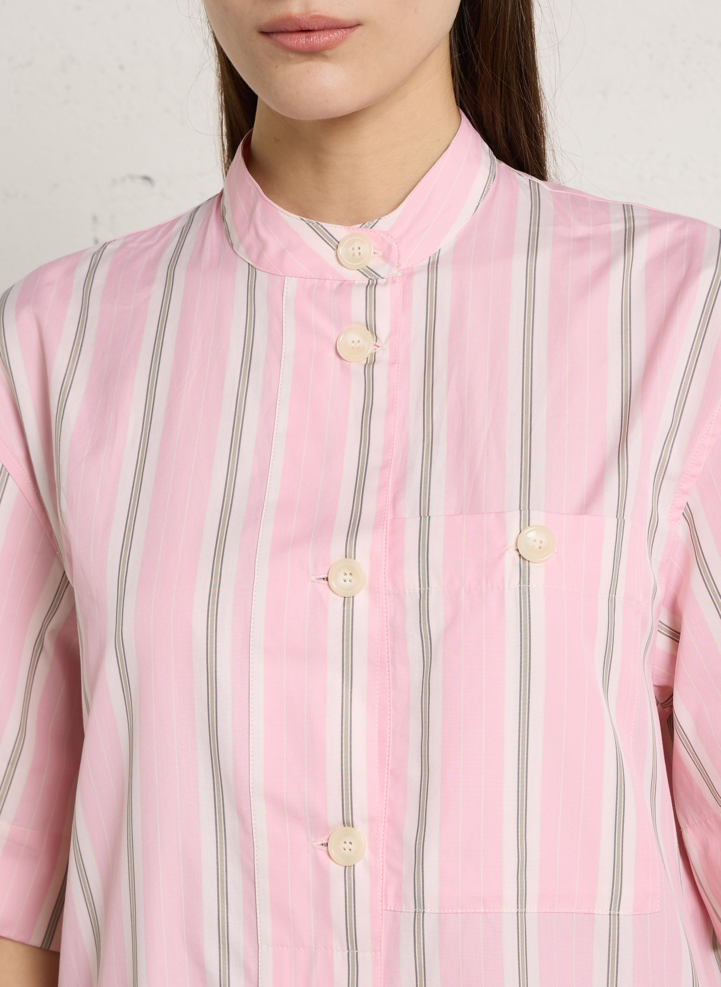 Robe longue col rond en coon ilya SOEUR Rose