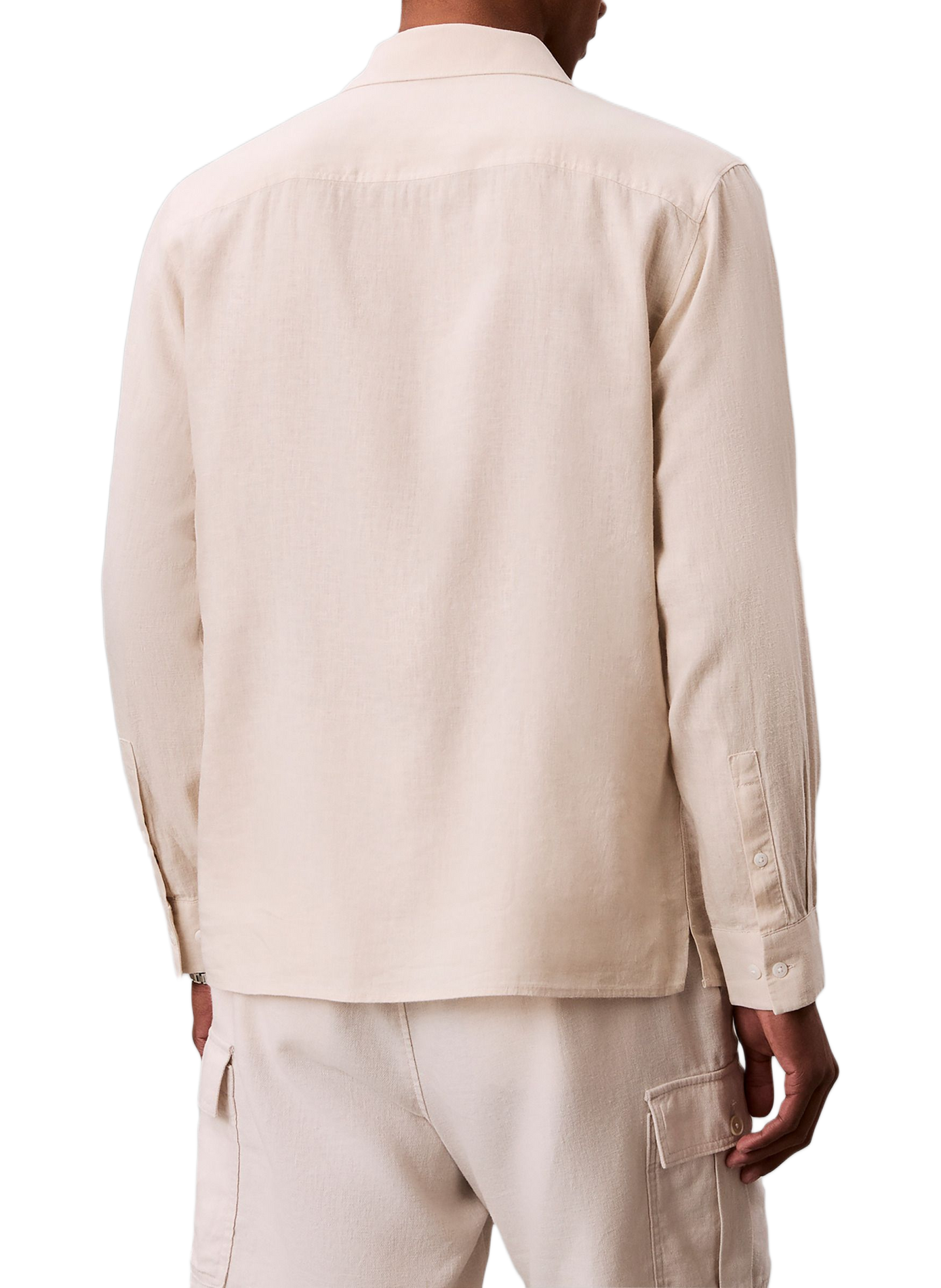 Straight shirt in mixed linen CALVIN KLEIN Beige