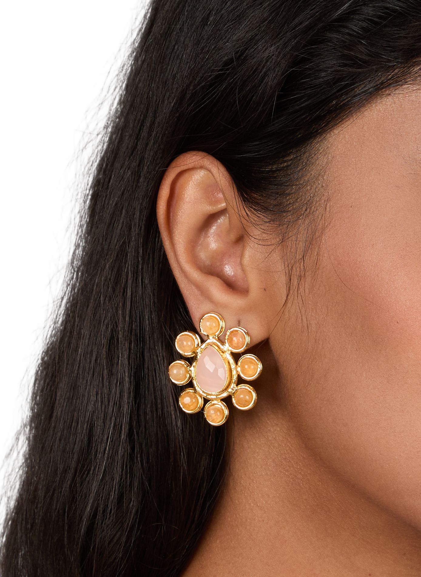 Persian earrings in brass and natural stone SYLVIA TOLEDANO Multicolour