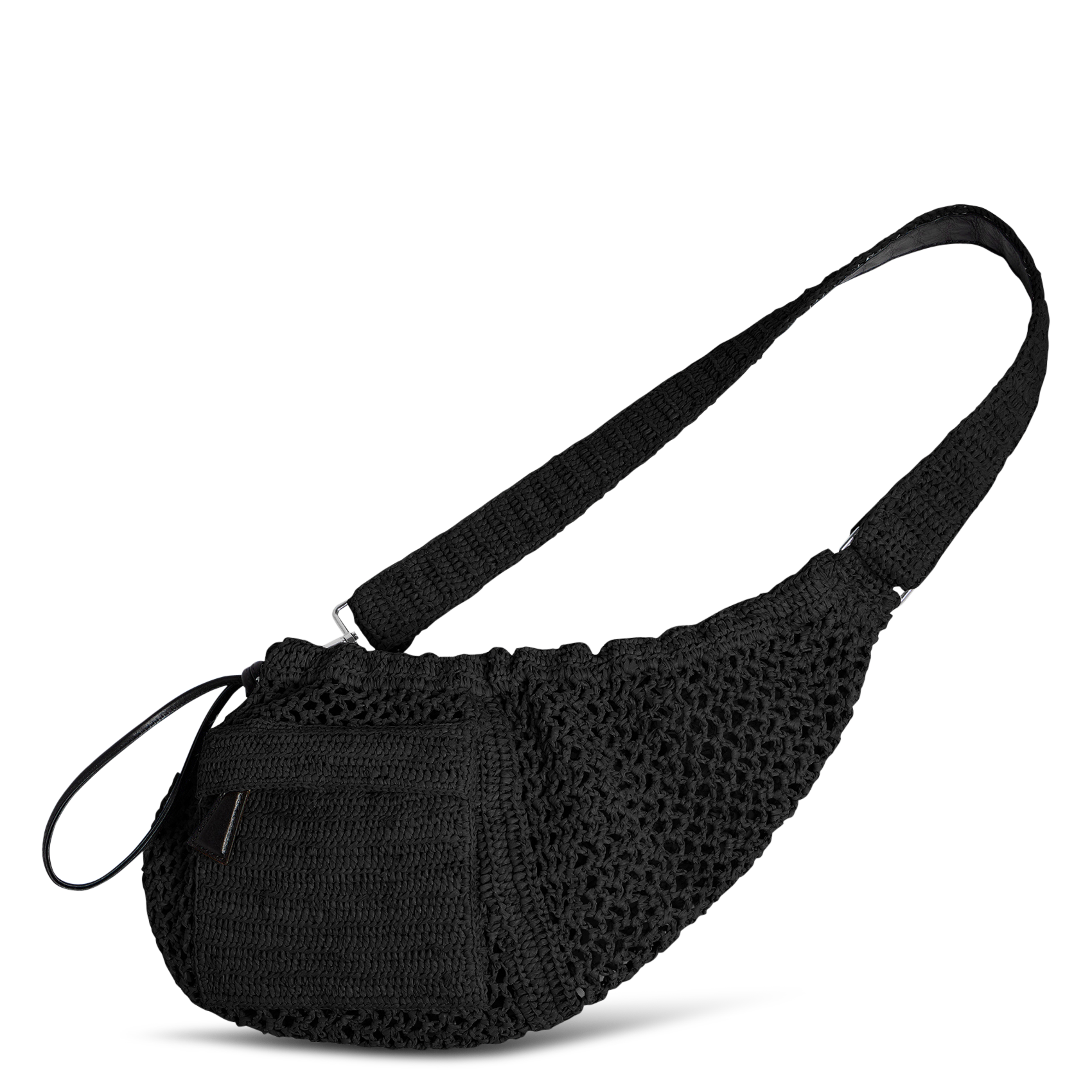 Sac bandoulière en raphia IRO Noir