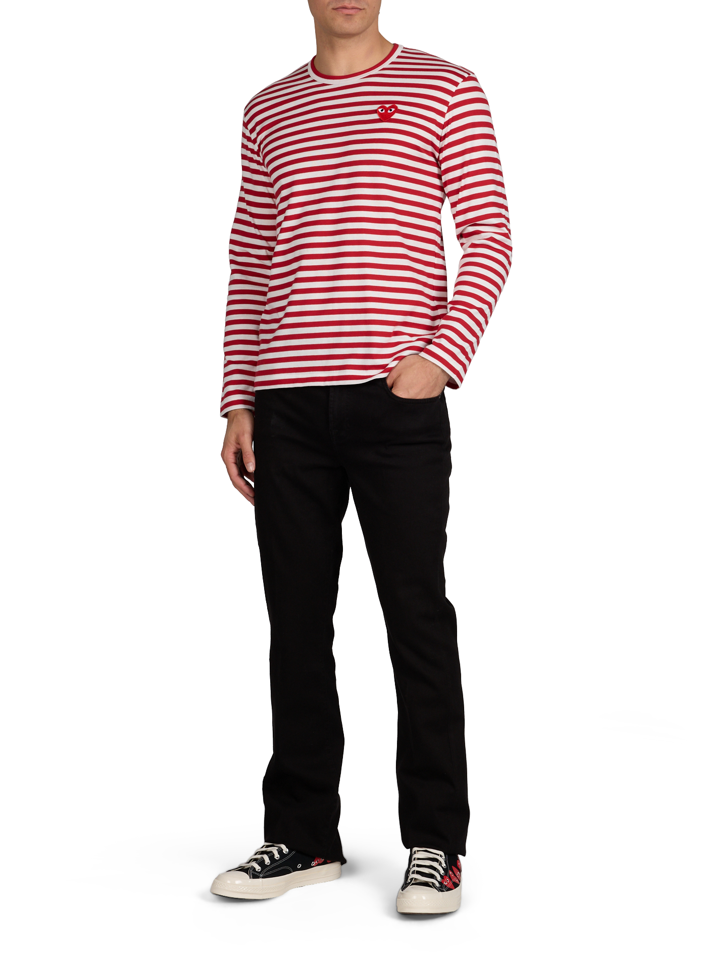 T-shirt à rayures en coton COMME DES GARCONS PLAY Multicolore