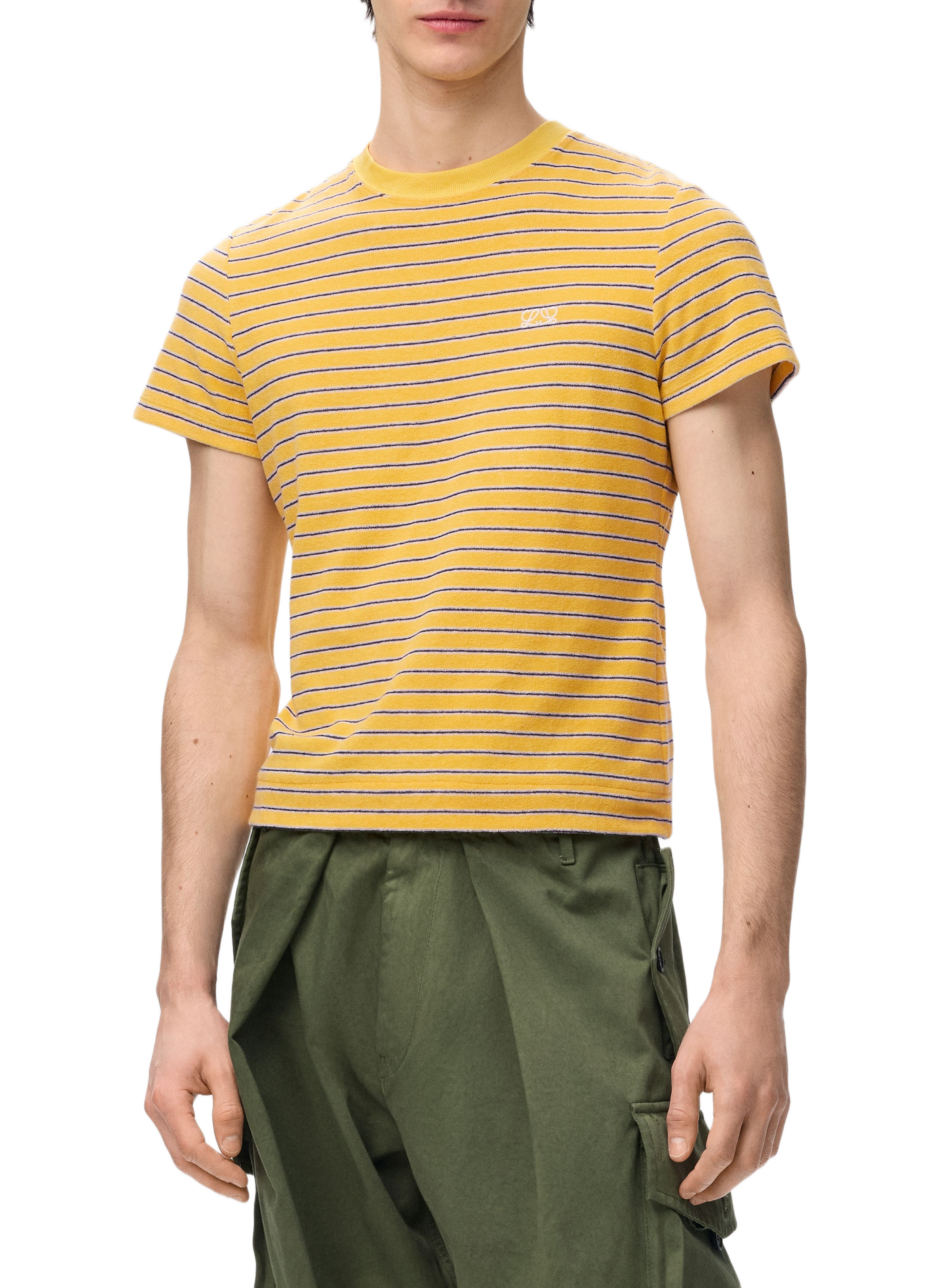 Striped t-shirt in blended cotton terry LOEWE Yellow