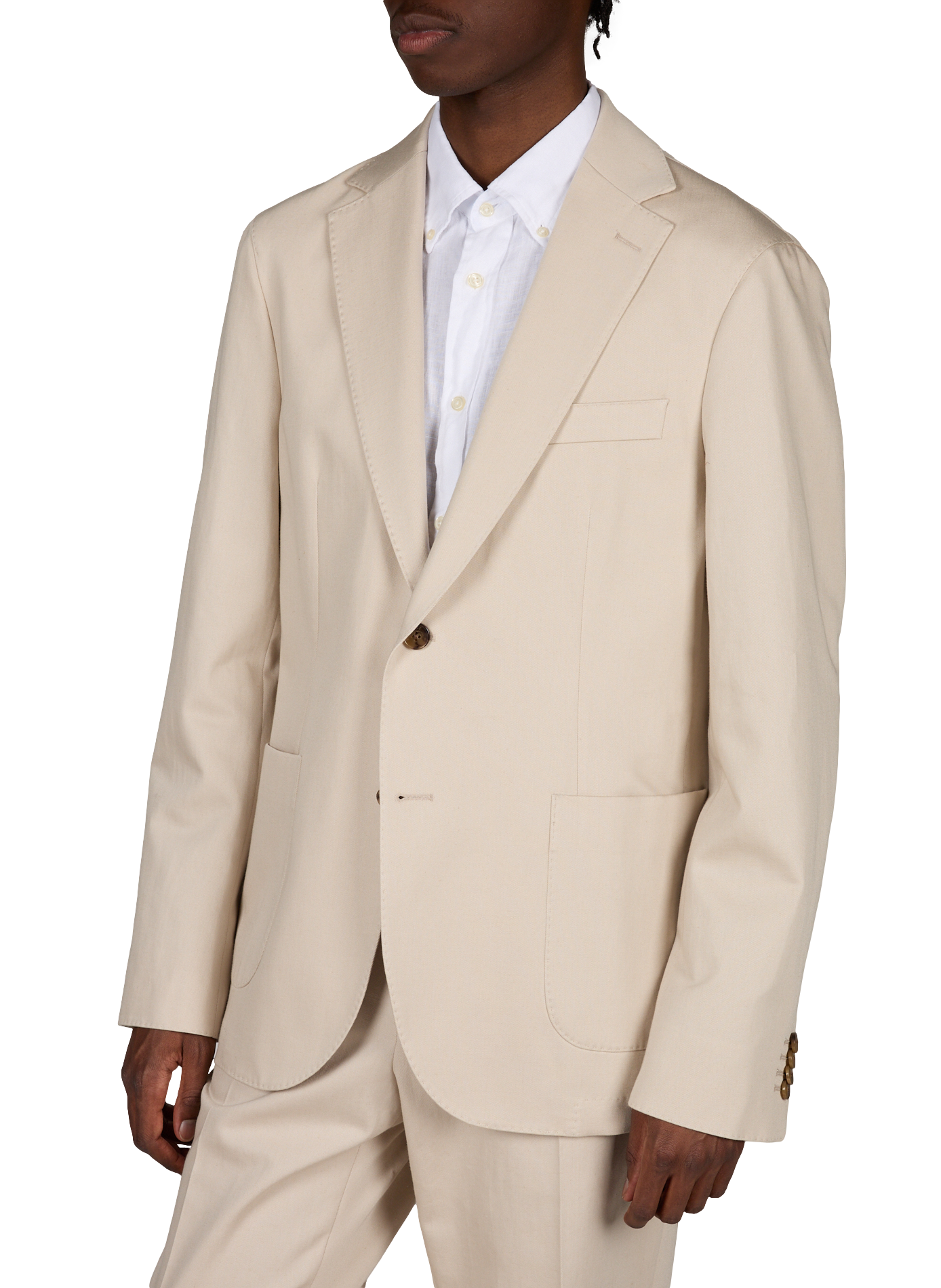 Fitted cotton and linen blazer FACONNABLE Beige