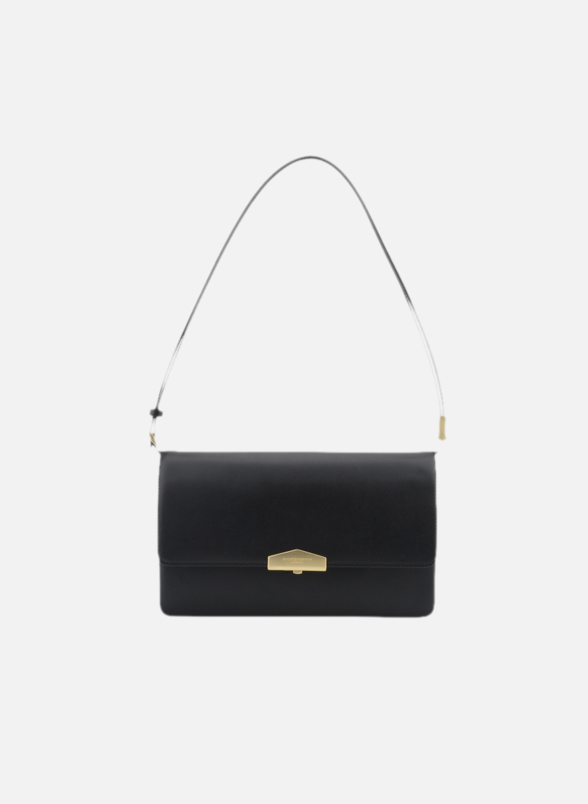 Anjou | sac porté épaule mm en cuir lisse  Noir