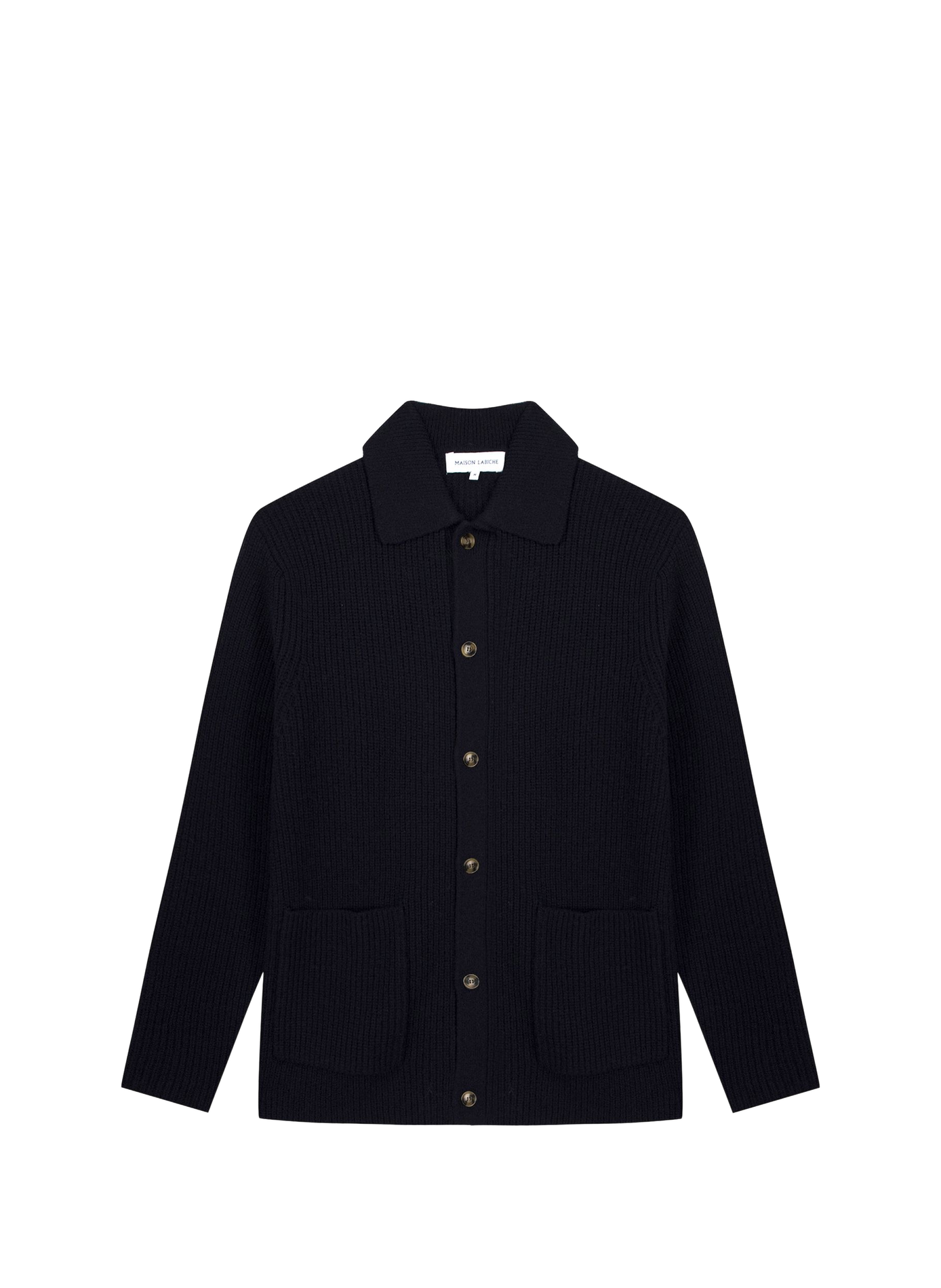 Plain wool buttoned cardigan MAISON LABICHE Blue