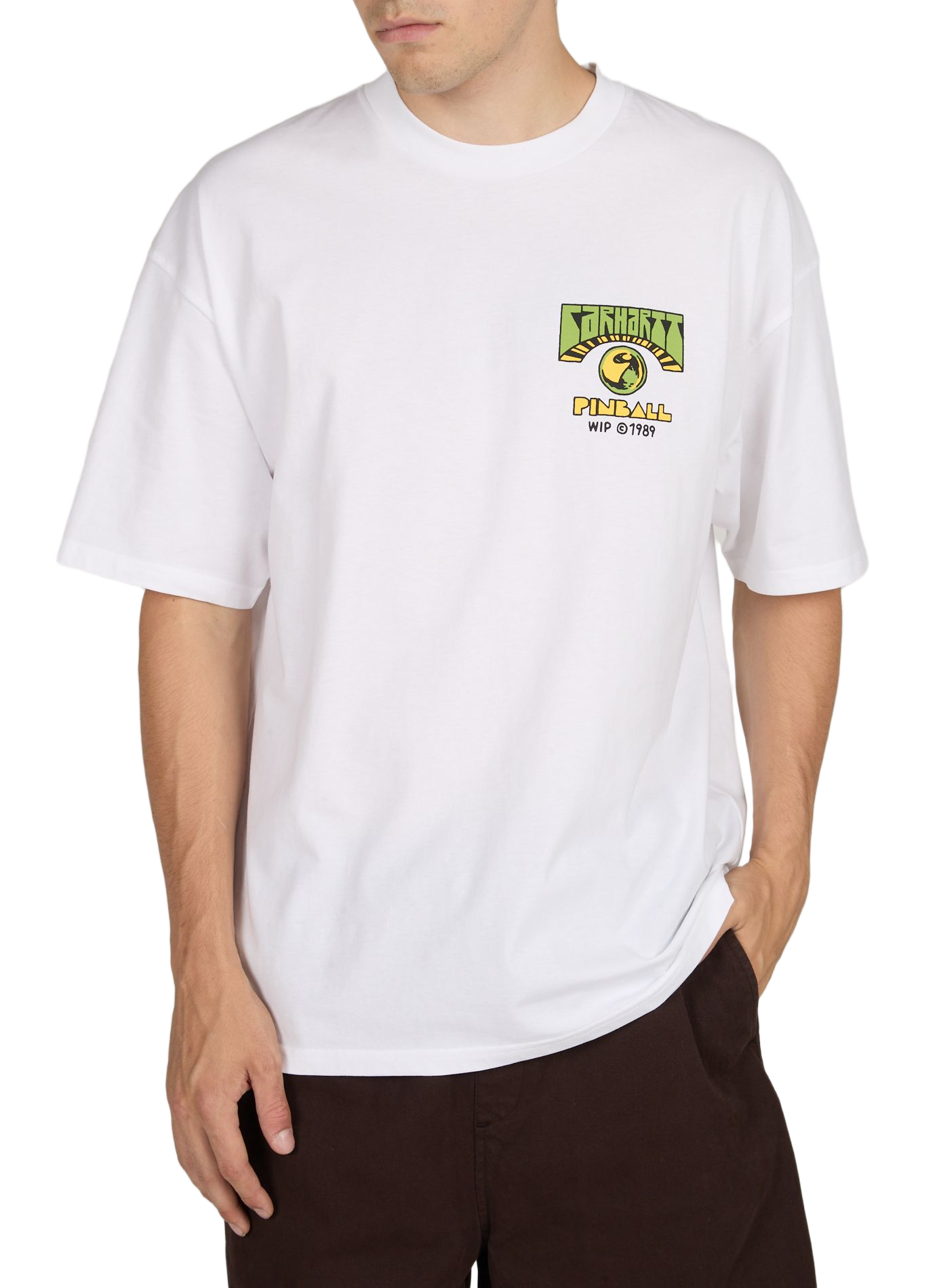 T-shirt imprimé à col rond en coton CARHARTT WIP Blanc