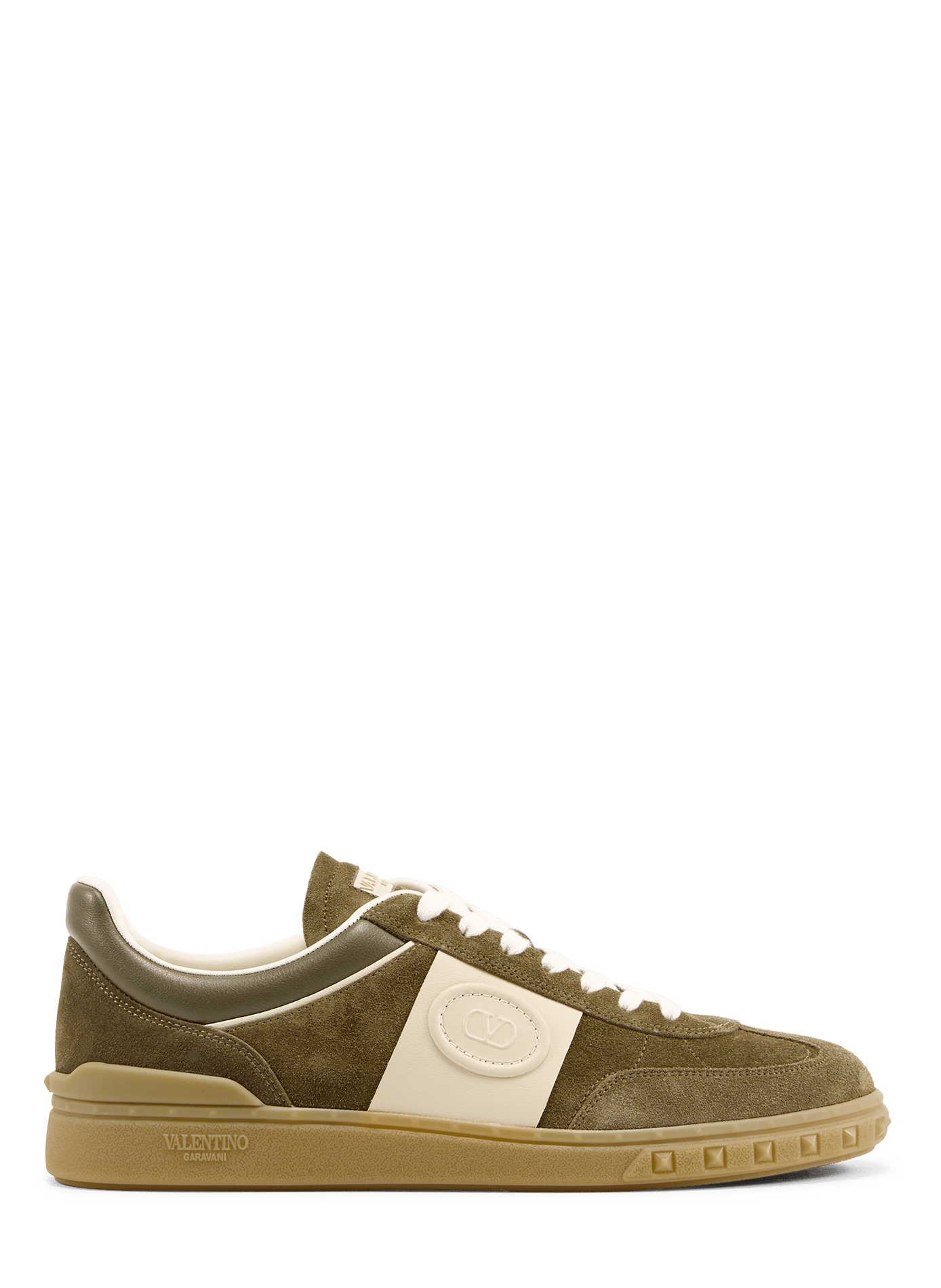 Low-top leather sneakers VALENTINO Khaki