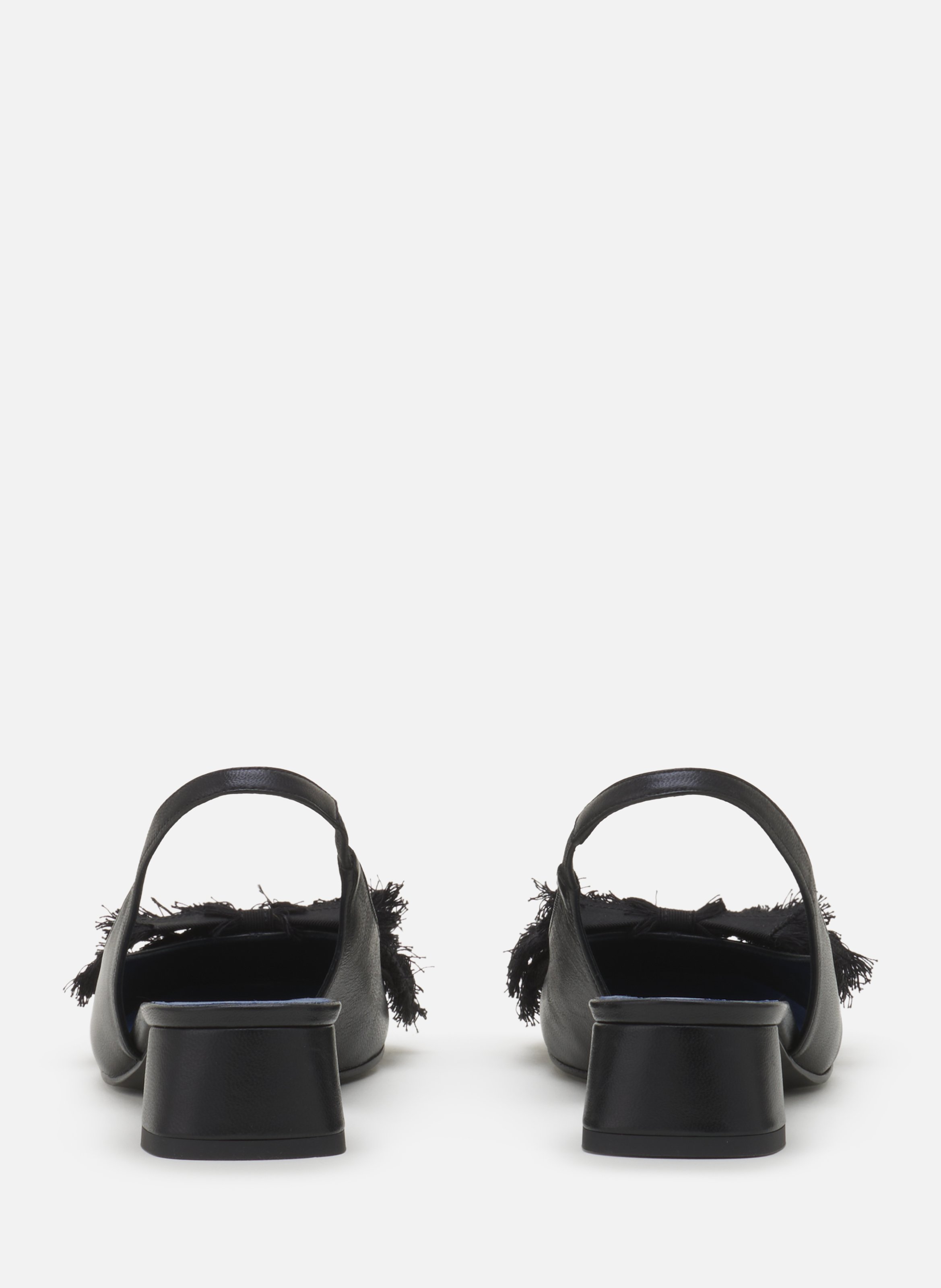 Slingback à talons ballerine en cuir LANVIN Noir