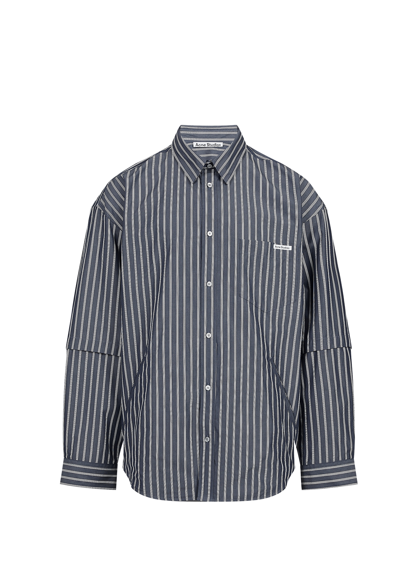 Chemise oversize col classique en coton rayé ACNE STUDIOS Bleu