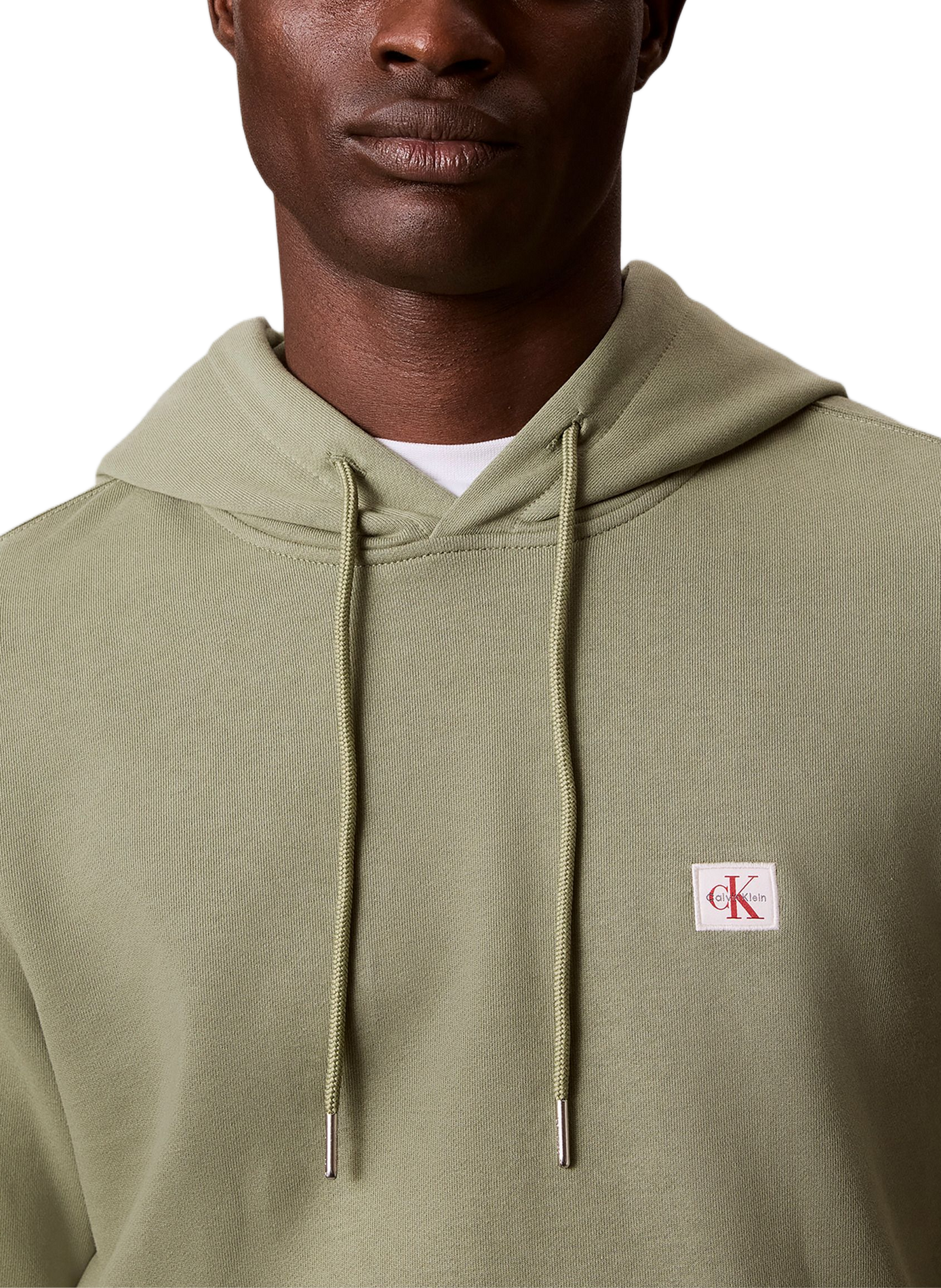 Sweat à capuche en coton mélangé CALVIN KLEIN Vert