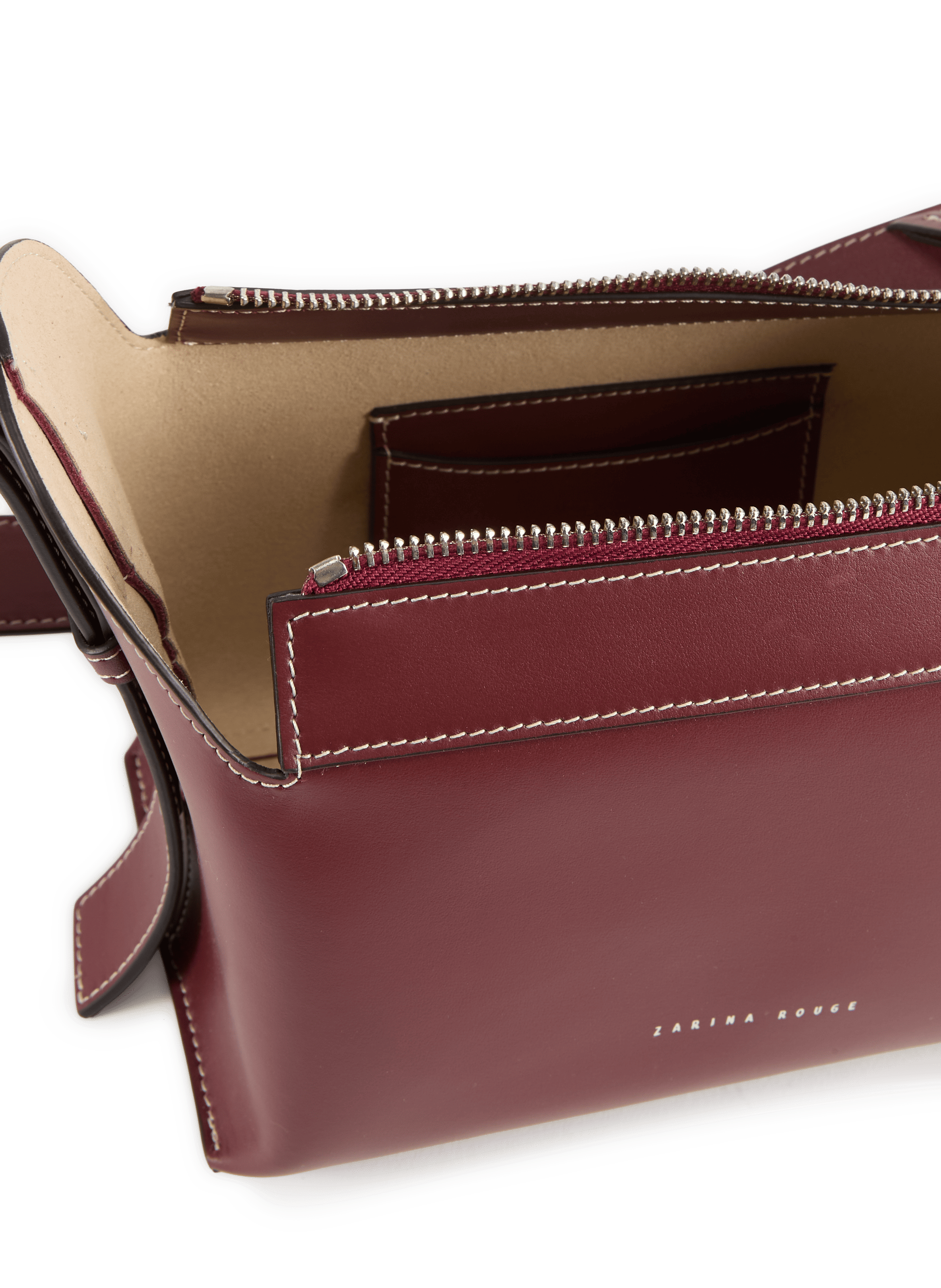 Charlie cow leather handbag ZARINA ROUGE Brown