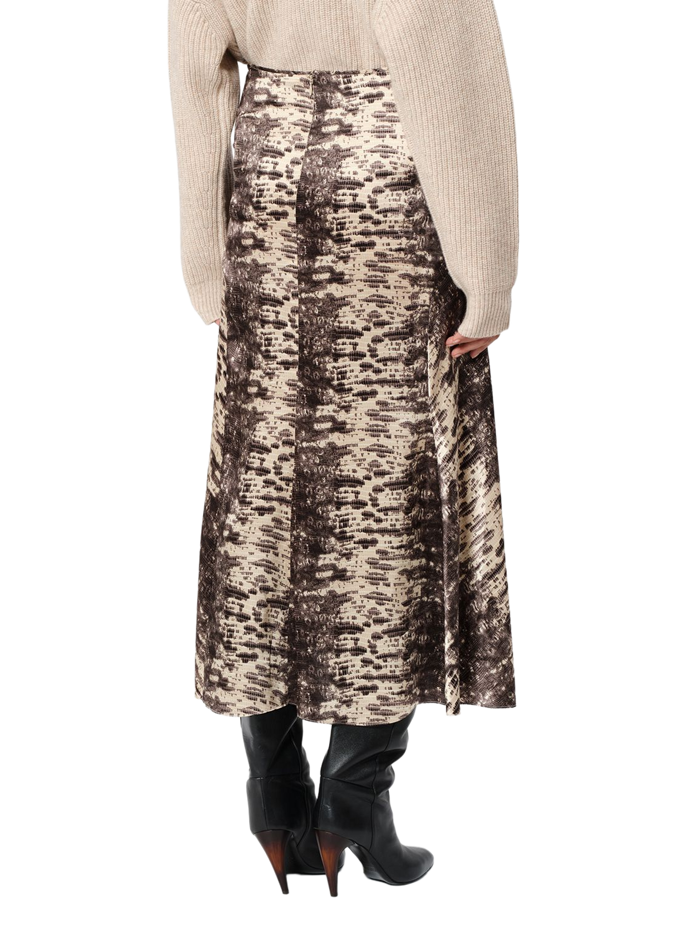 LAREN printed silk satin skirt ISABEL MARANT Beige