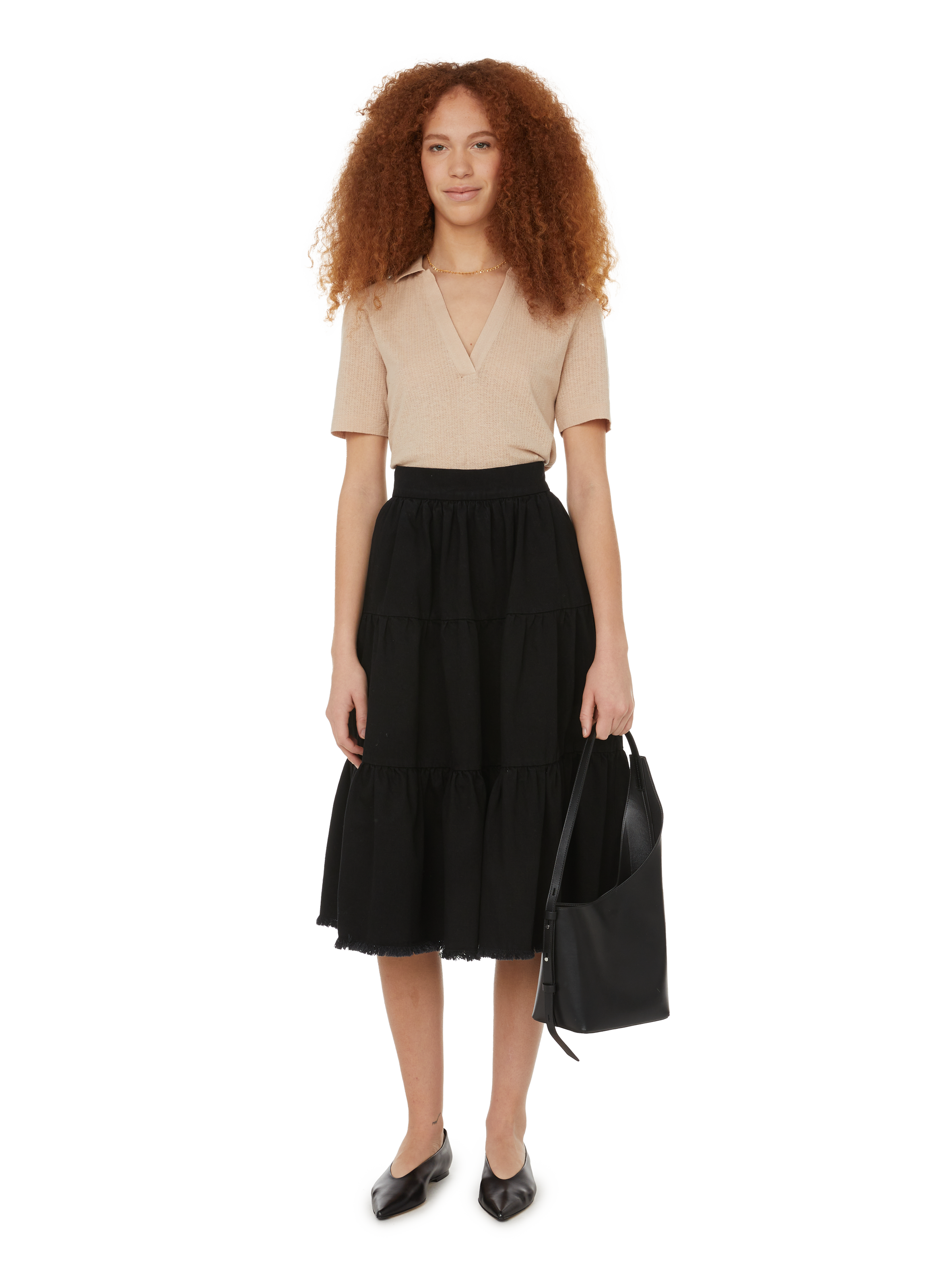 T-shirt en coton et lin  AU PRINTEMPS PARIS Beige