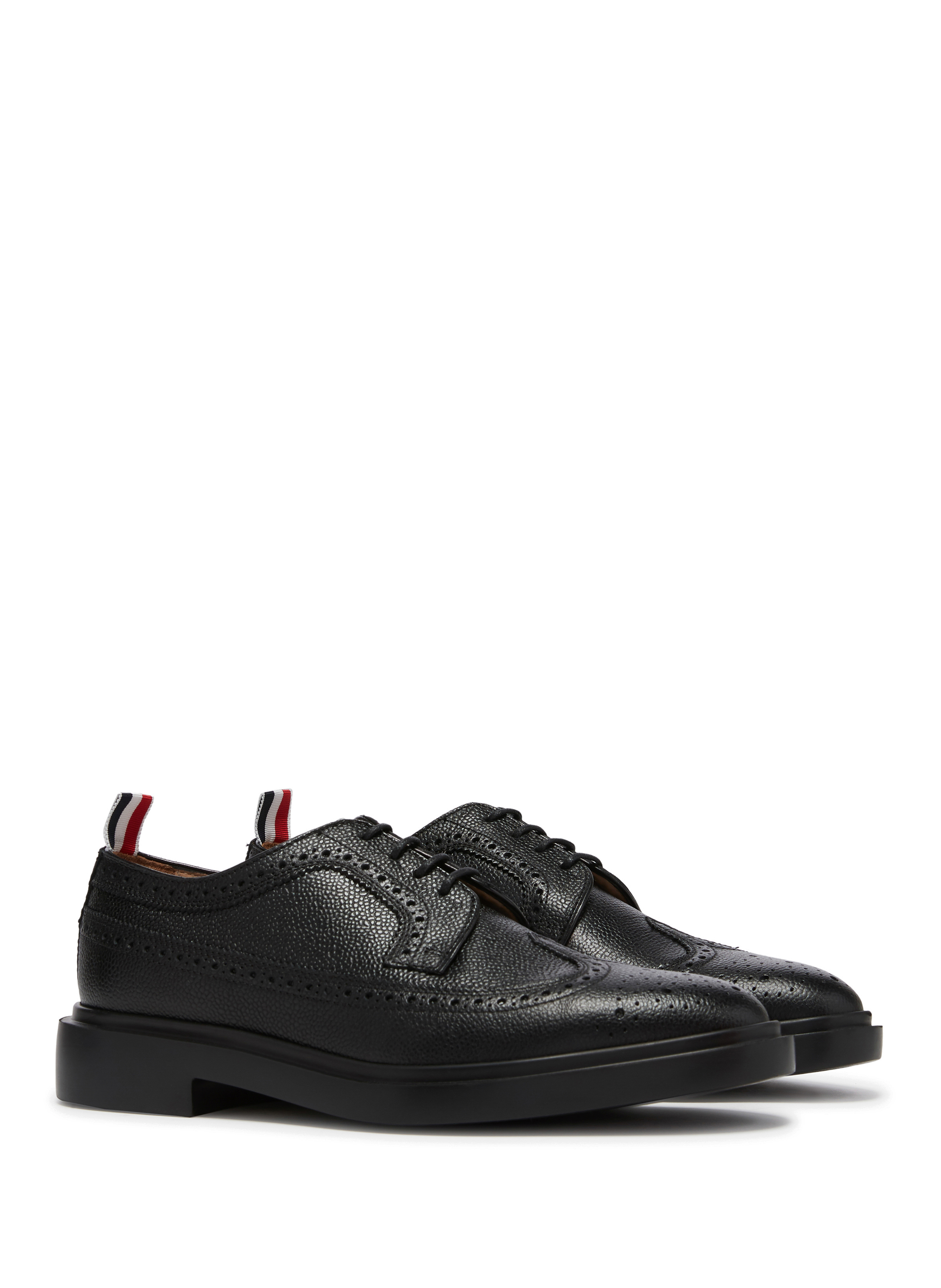 Grained leather Brogues THOM BROWNE Black