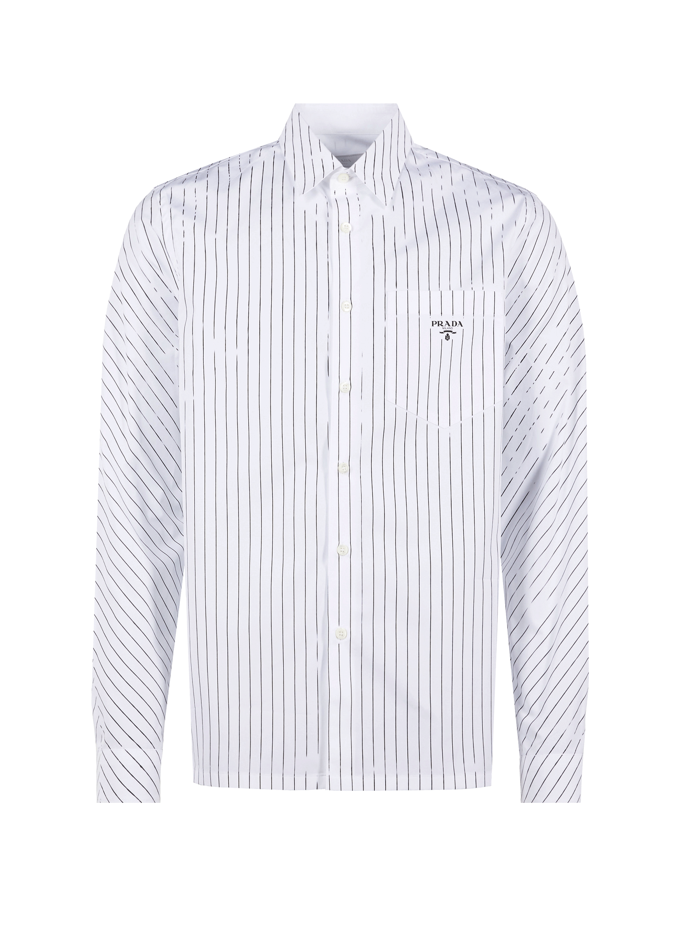 Chemise à imprimé numérique rayé en coton