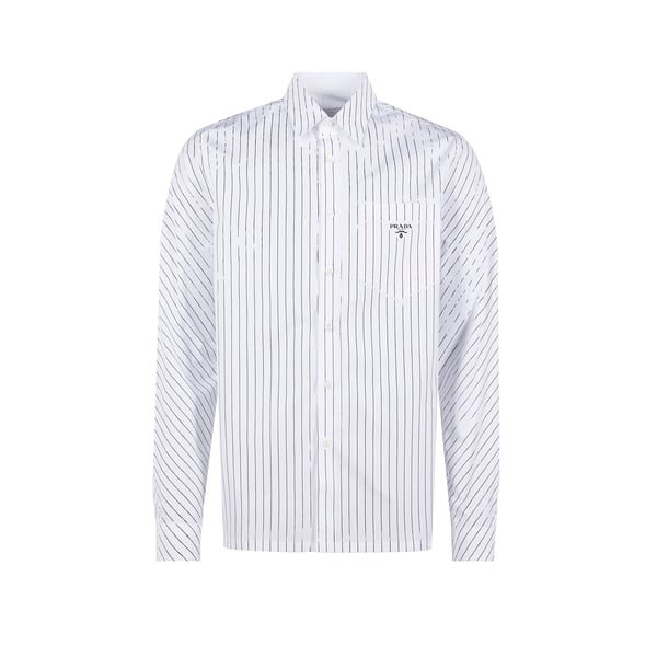 Chemise à imprimé numérique rayé en coton