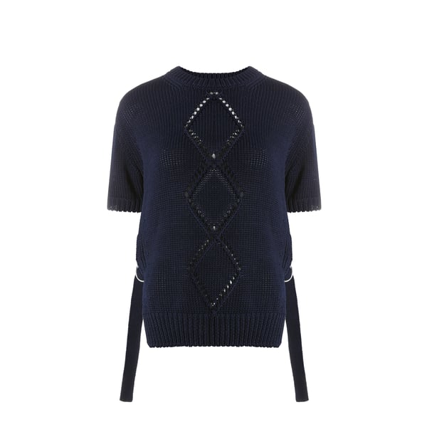 Pull à manches courtes en maille