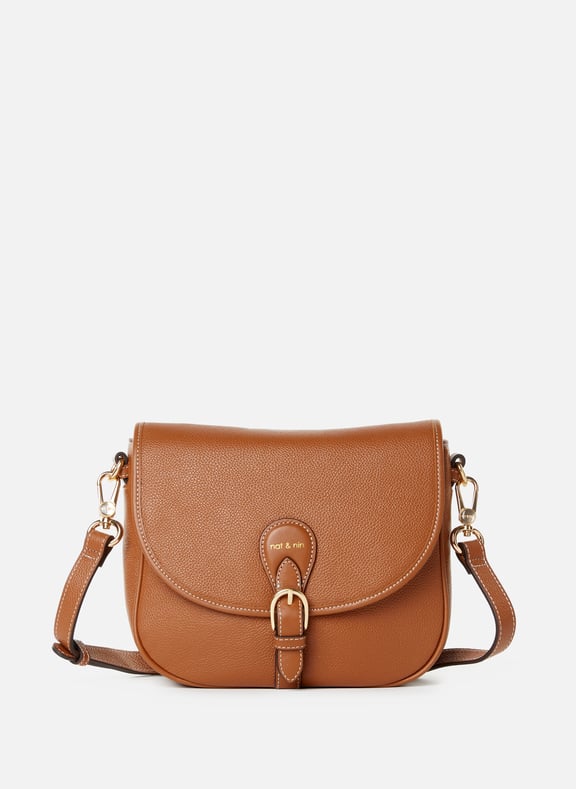 Sac besace en cuir Olivia Marron by NAT & NIN NAT & NIN Sac besace en cuir Olivia Marron